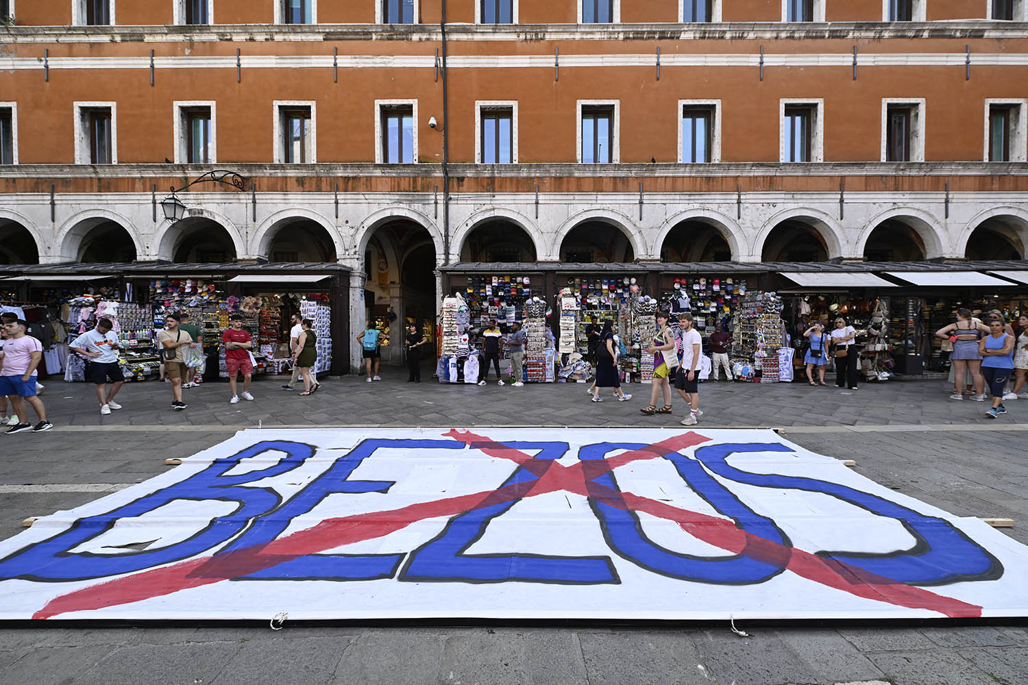 Protests raged across the city, including in St Mark’s Square.