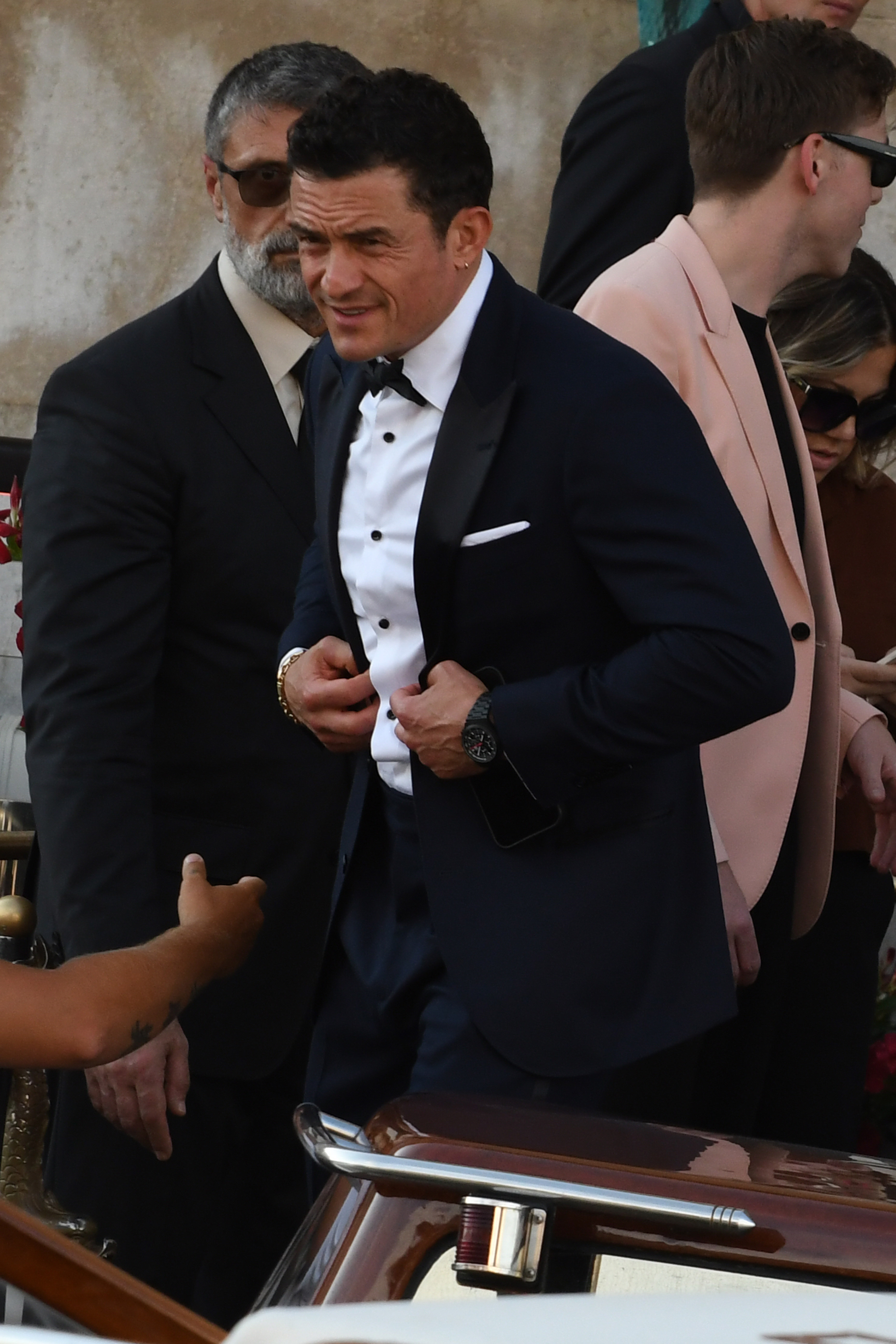 Orlando Bloom, before the wedding on the island of San Giorgio Maggiore in Venice, Italy.