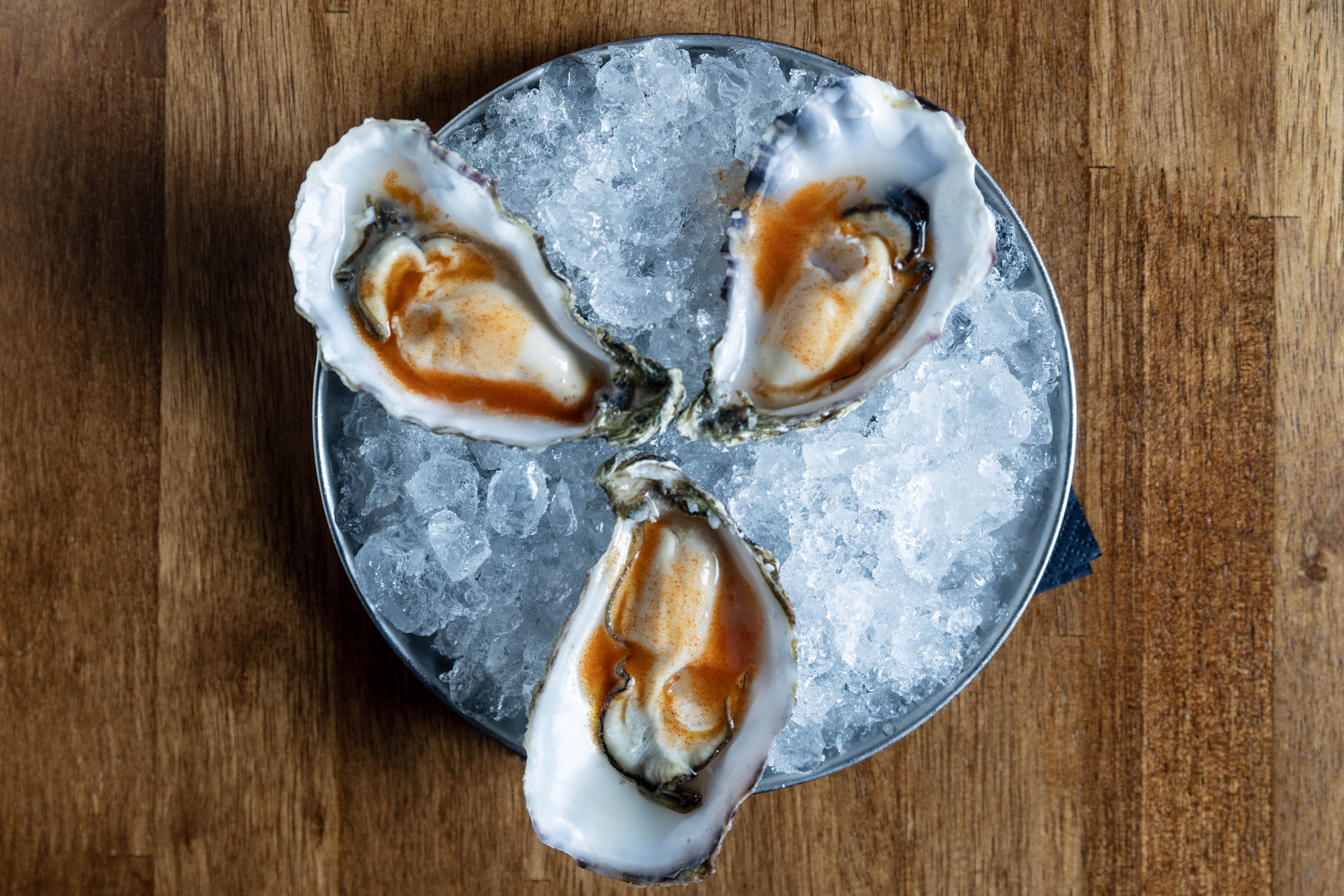 ‘Presented on a glinting orb of crushed ice’: Lindisfarne oysters.