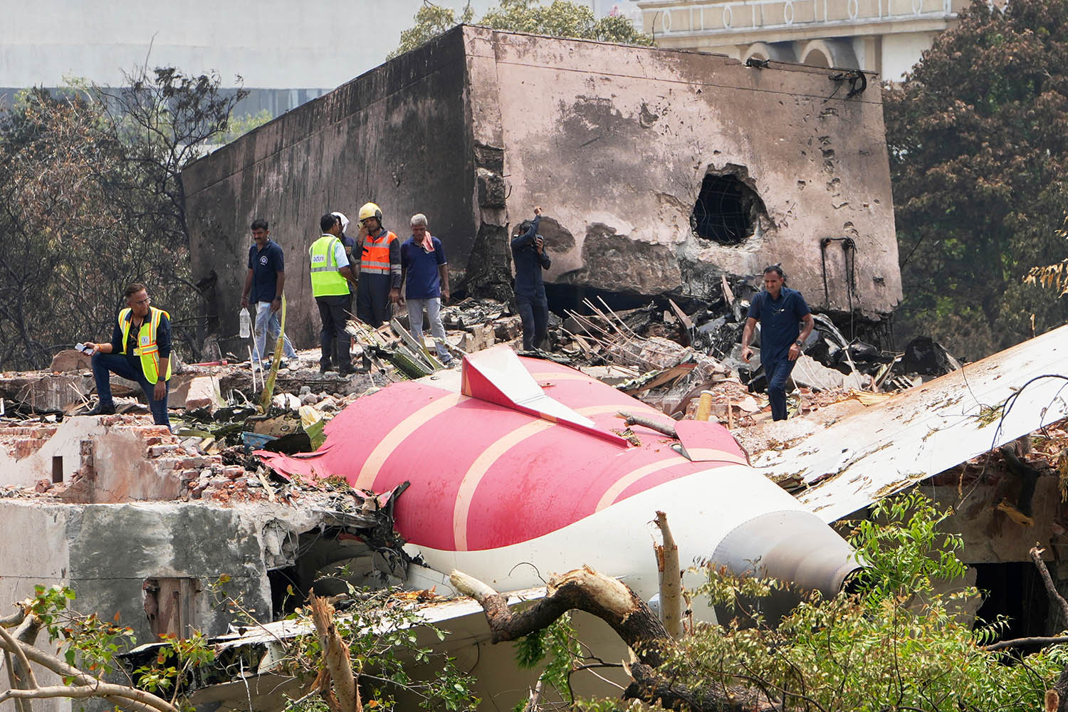 The Air India crash site in Ahmedabad