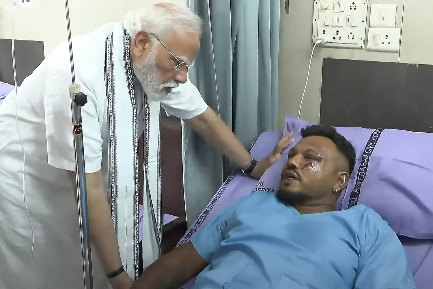 India’s prime minister Narendra Modi visits Ramesh in hospital