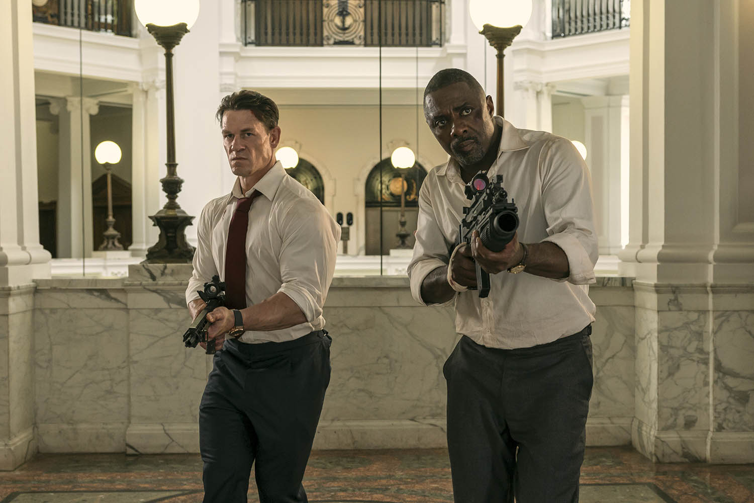 John Cena and Idris Elba mix ‘blunt chemistry and muscular banter’ in Heads of State