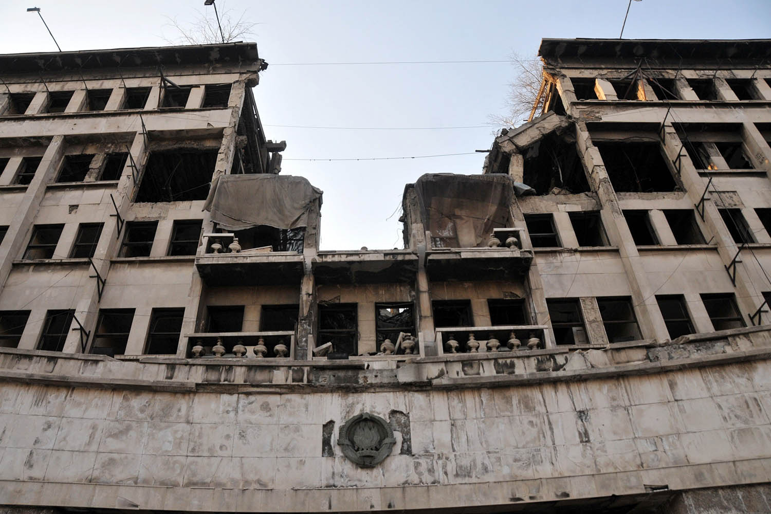 The former Yugoslav ministry of defence building, bombed by Nato in 1999