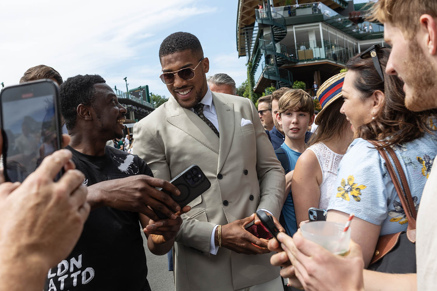 Boxer Anthony Joshua is greeted by fans