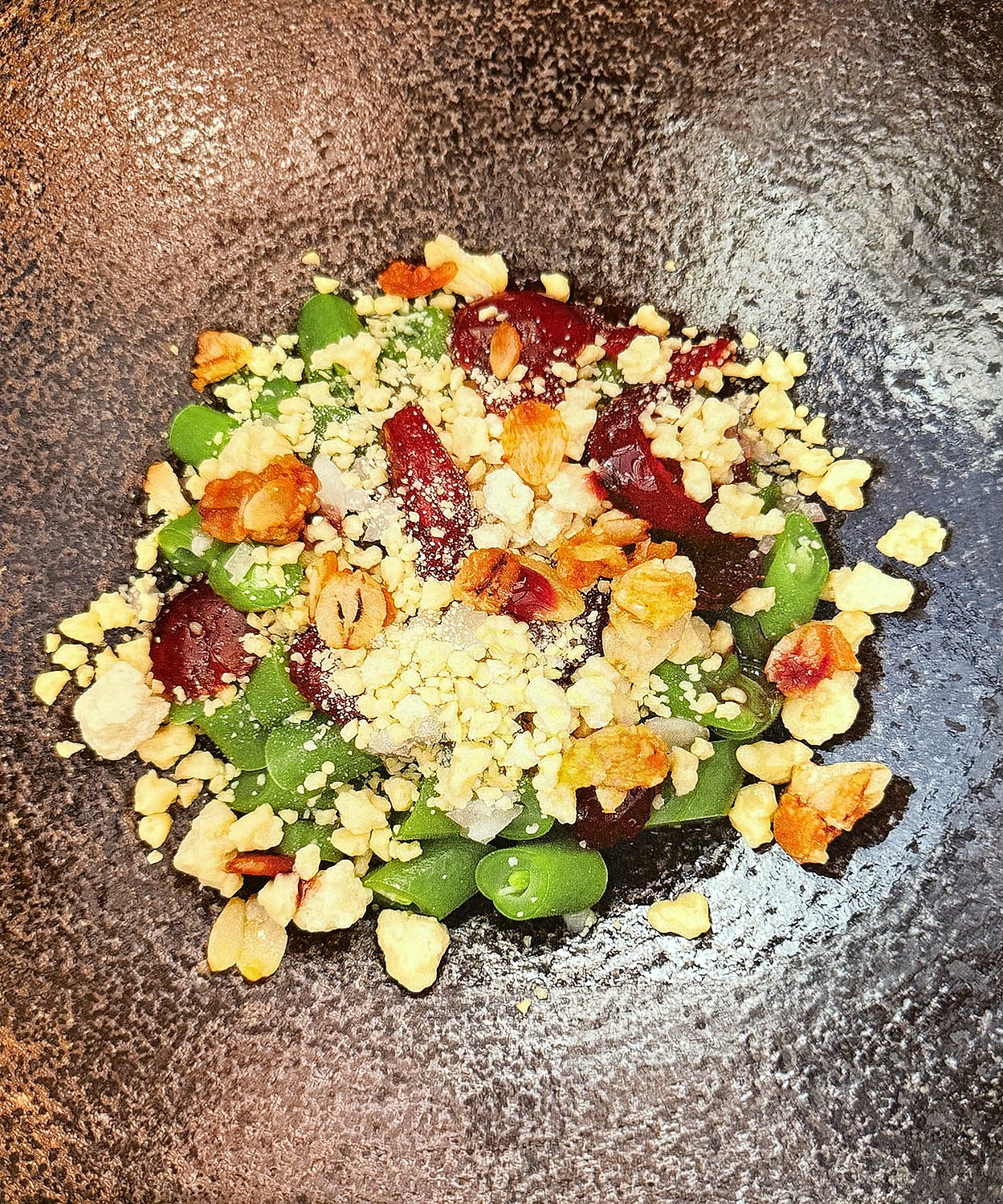 Restaurant Sat Bains’ duck liver muesli photographed by John Arandhara-Blackwell