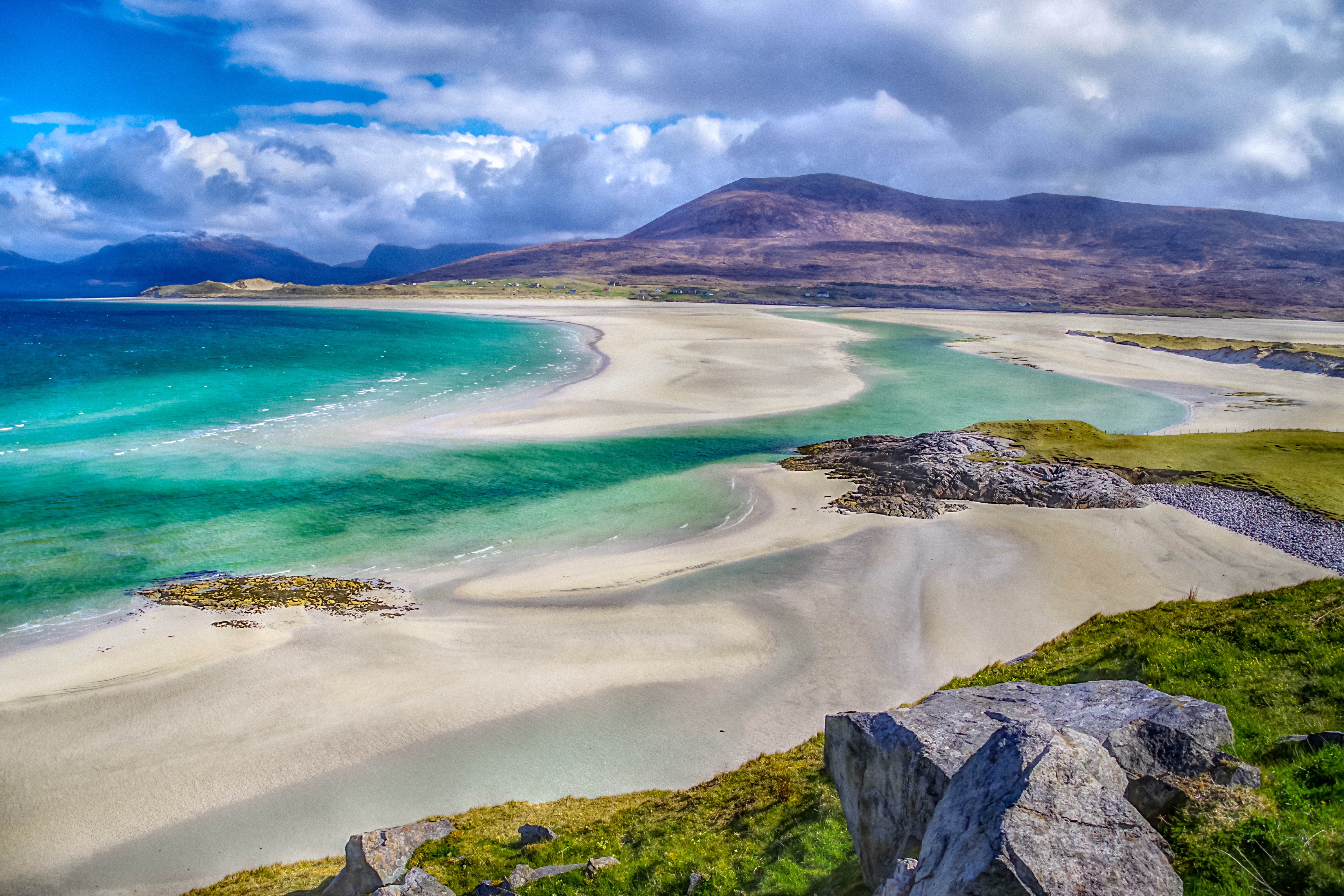 White sands and blue skies: Luskentyre Beach on the Isle of Harris