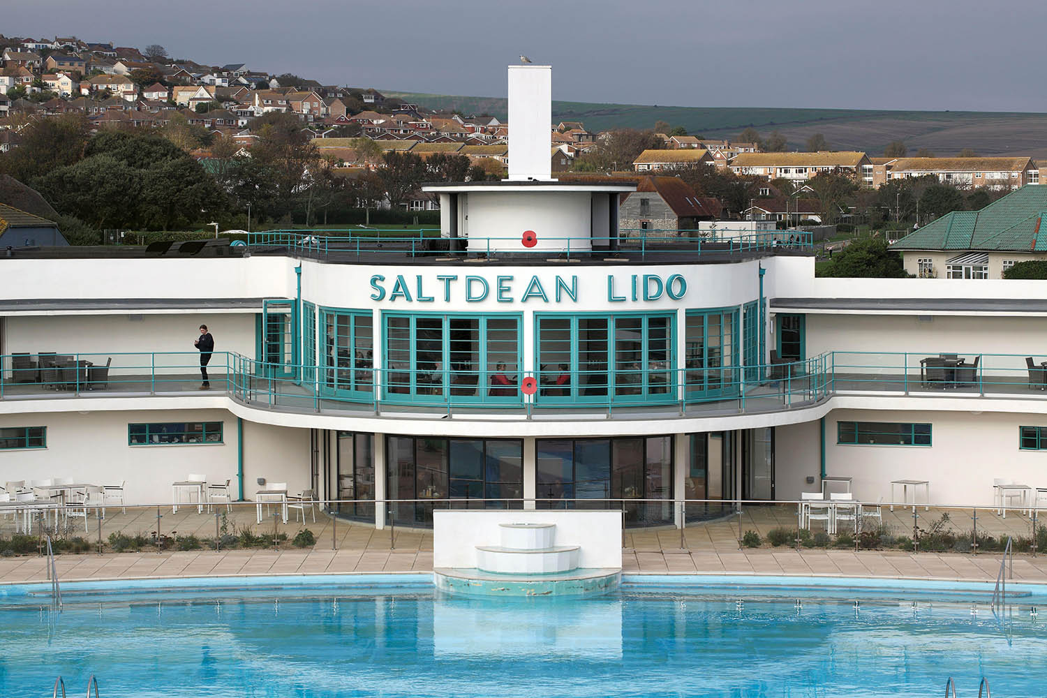 Bathing beauty: Saltdean Lido, near Brighton, East Sussex.