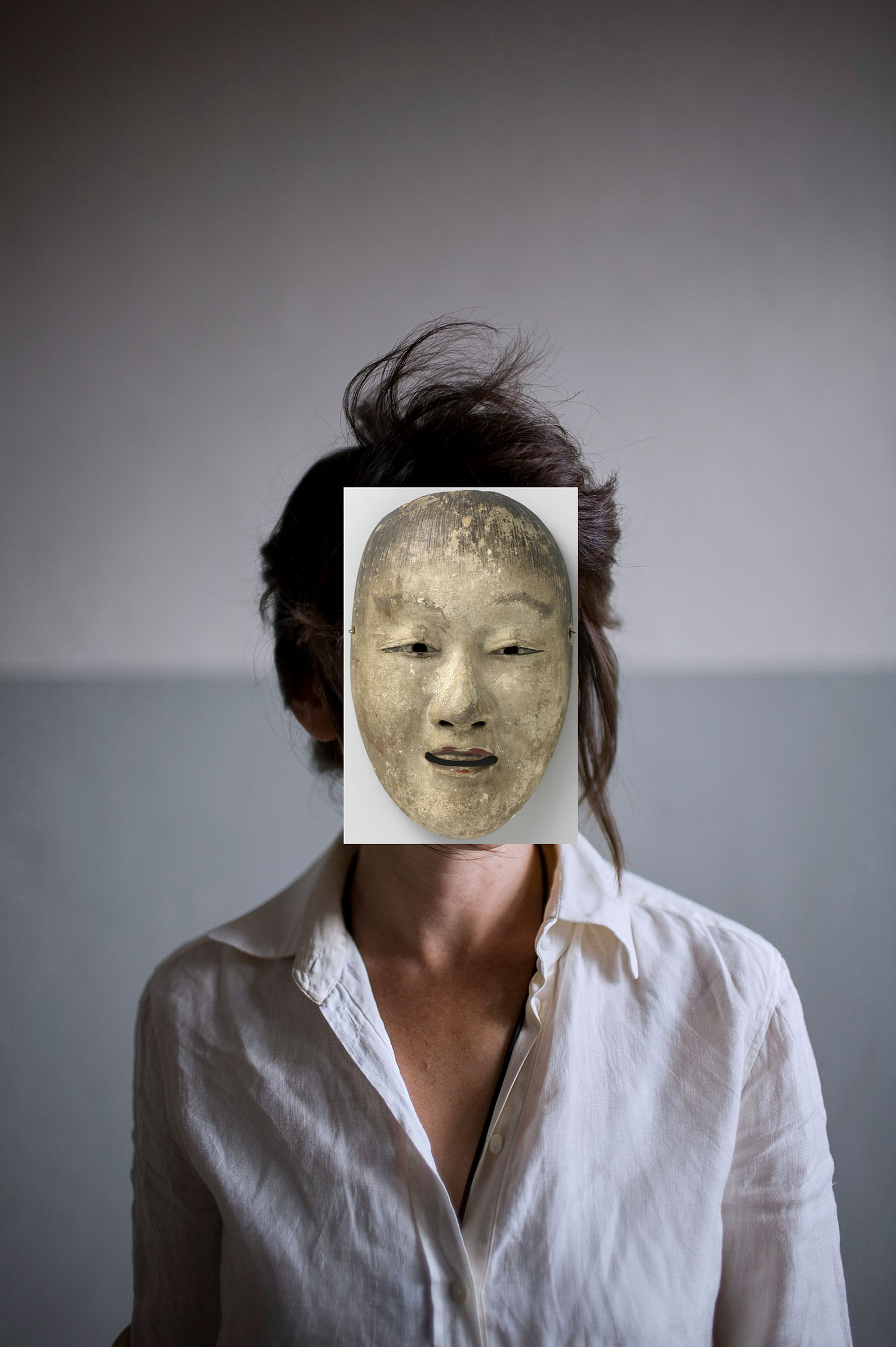 Fiona Tan, self-portrait with mask, 2025.