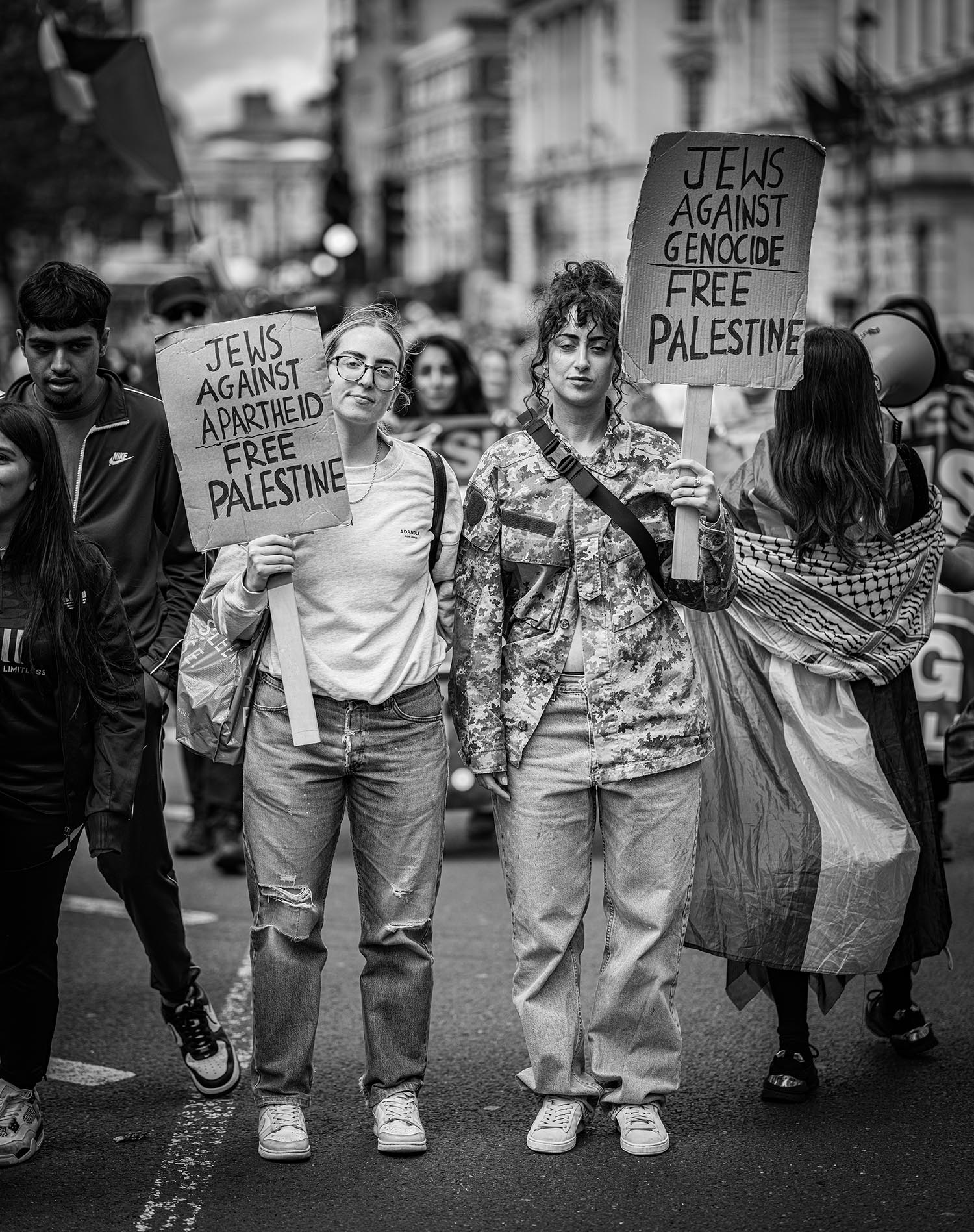 Real Solidarity: protesters with handmade signs in London last year