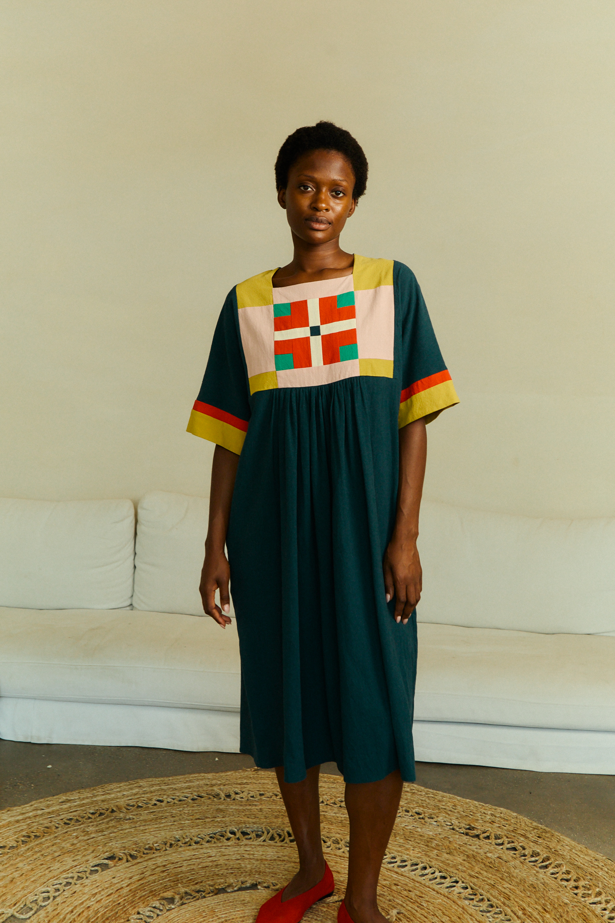 Maker’s MarkeyBritish label LF Markey’s latest collection is full of vibrant and evocative colour. Contemporary workwear staples take inspiration from Swiss modernist abstract artist, Sophie Taeuber-Arp. Key pieces include the Aldon dress and Corso trousers, decorated with intricate patchwork appliqués inspired by Taeuber-Arp. The brand’s best-selling wide chore coat and workpants return in a signature cobalt blue among a palette of mustard yellows, forest greens and crimsons. From £79 to £350, LF Markey