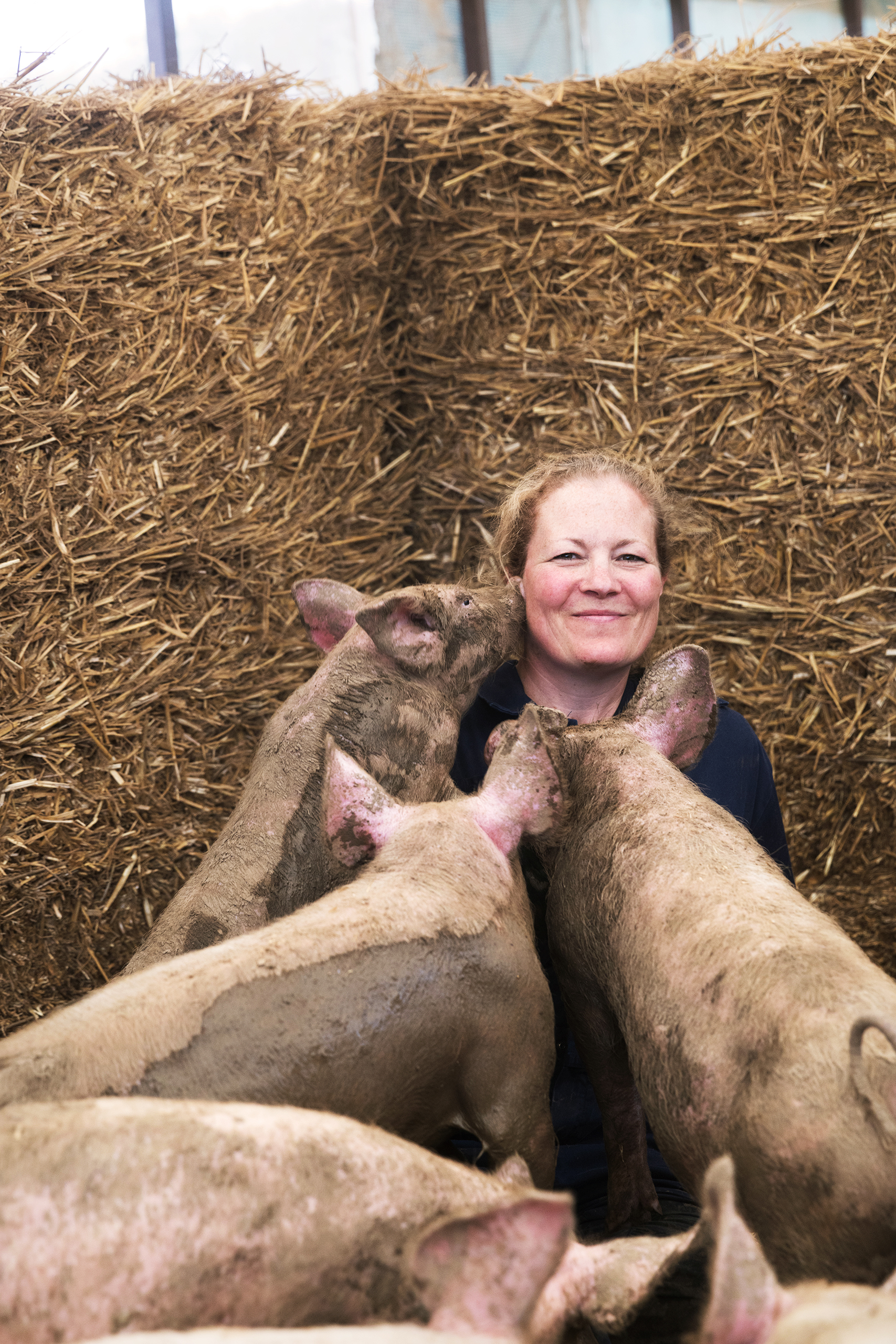 Anna Longthorp, photographed by Gary Calton for OFM at her pig farm near Beverley, Yorkshire