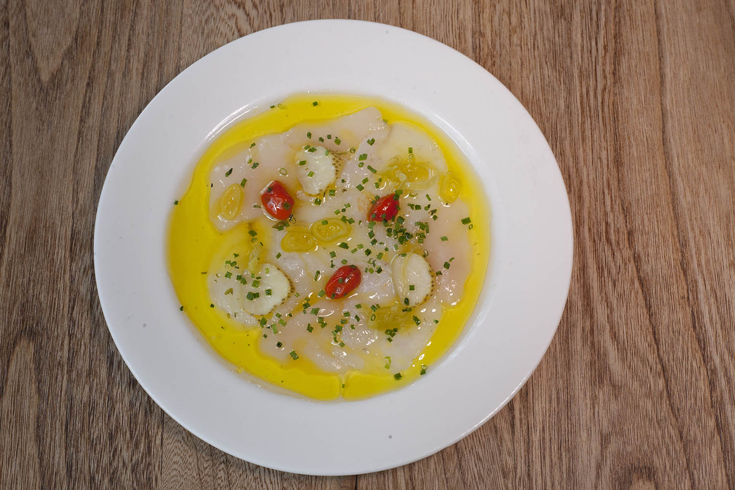 ‘Fresh and zesty': raw scallop and cured monkfish