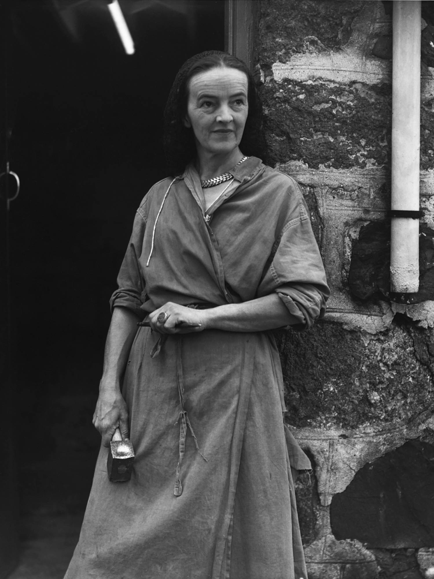 Hepworth outside her St Ives studio