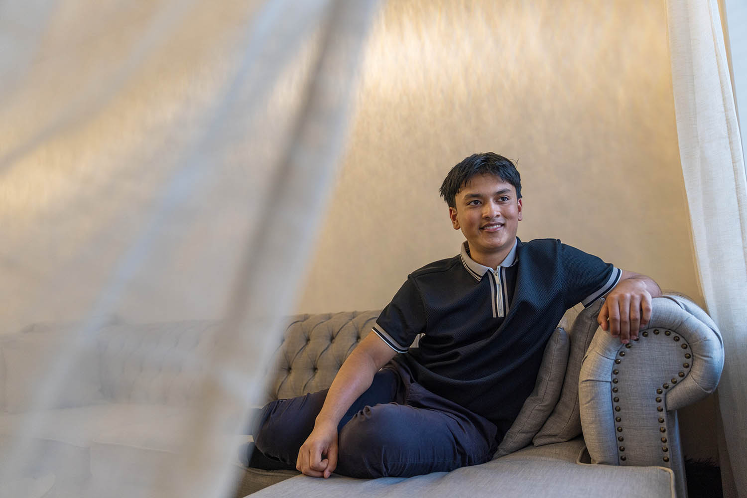 Mahir Ahmed, 18, at home in Birstall, Leeds.