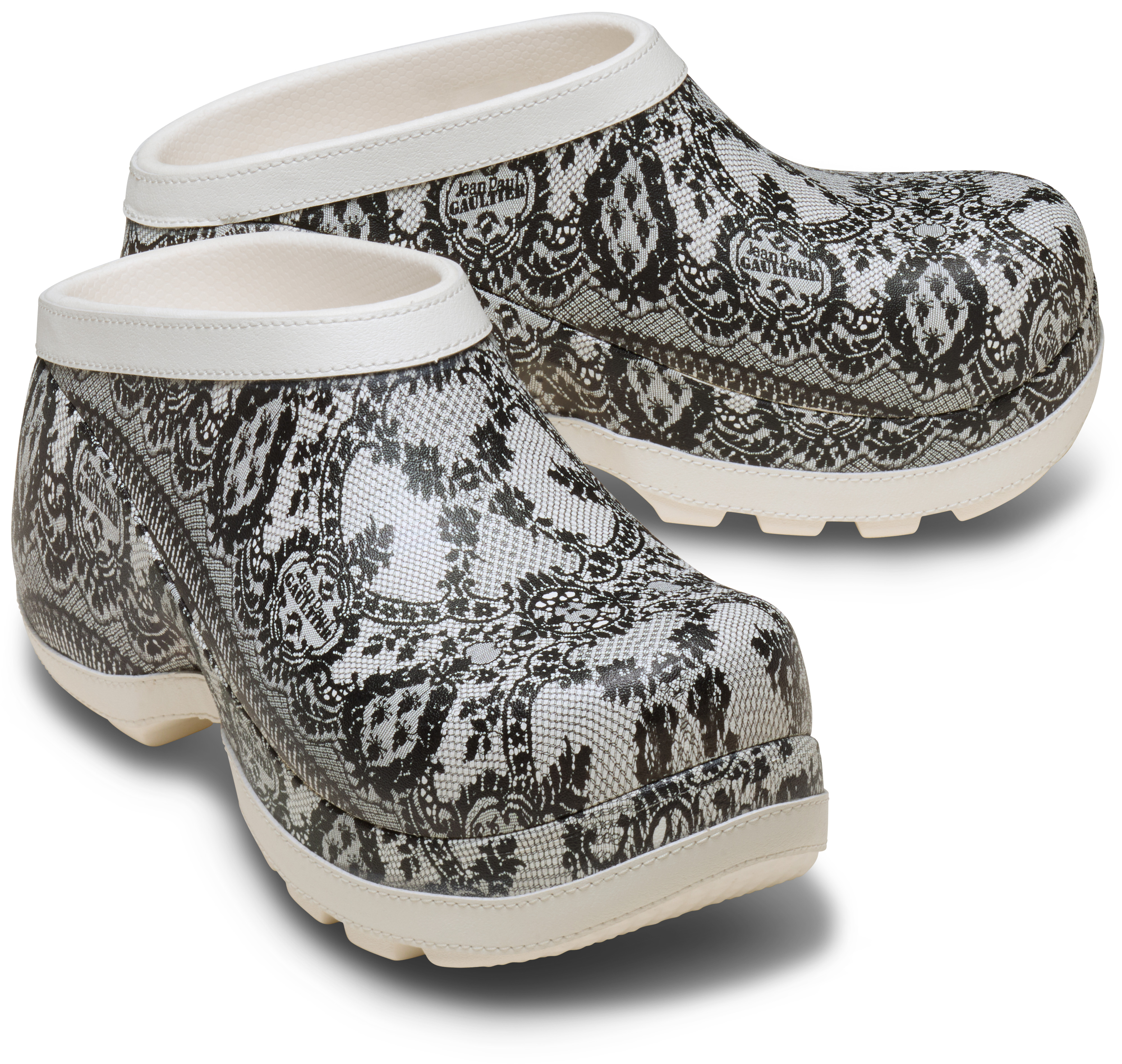 Croc CoutureThe latest collaboration sees classic Crocs styles get a Jean Paul Gaultier make-over, from reinterpreting the corset and cone bra, complete with a ribbon corset to a high-soled mule covered in a trompe-lœil lace pattern. Elevating the popular ugly shoe from the high street to haute couture. £200, exclusive to the Crocs app.