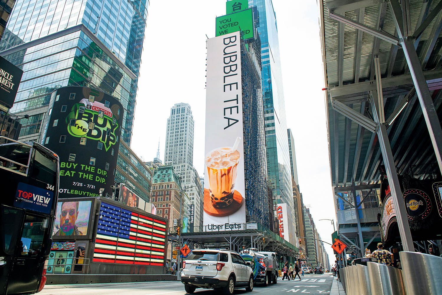 Big in the Big Apple: bubble tea lights up Times Square after being elected as the number one Taiwanese icon in New York City