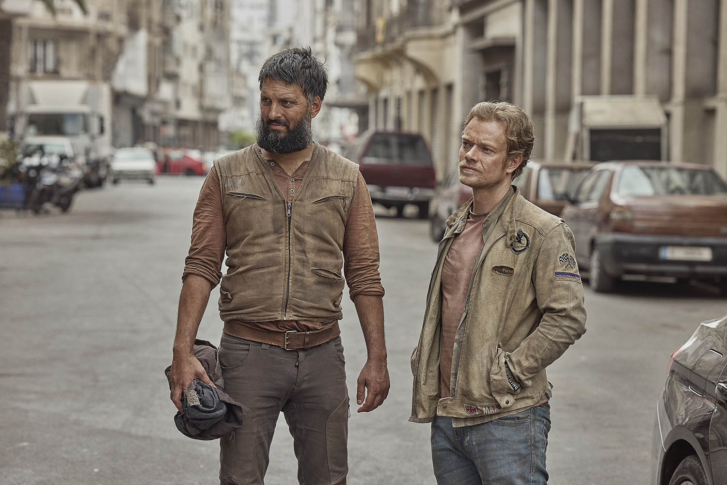 Shazad Latif and Alfie Allen in Atomic: ‘gonzo energy to burn’