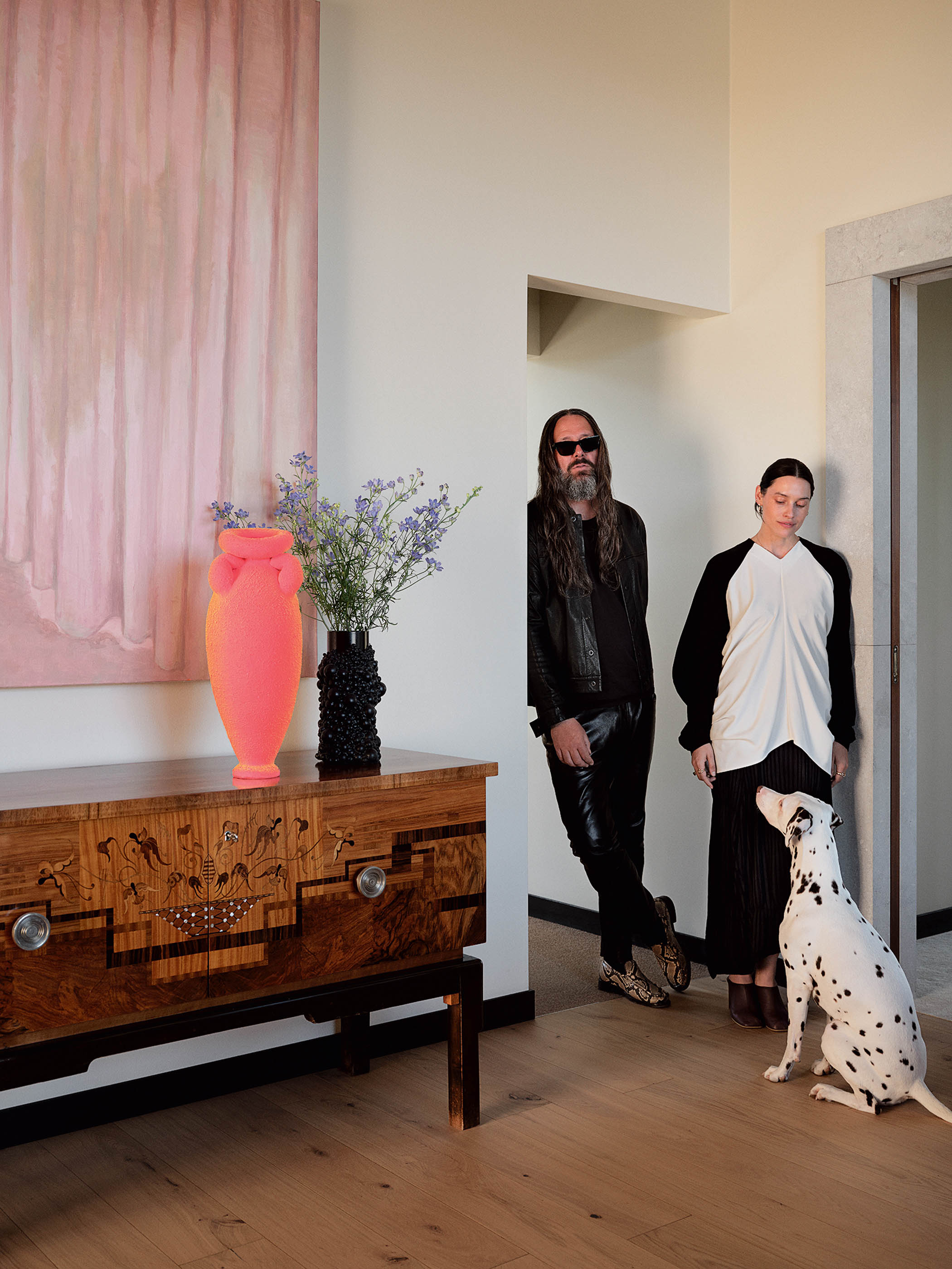 Join the dots: Pontus and Hanna, with one of their two dalmatians