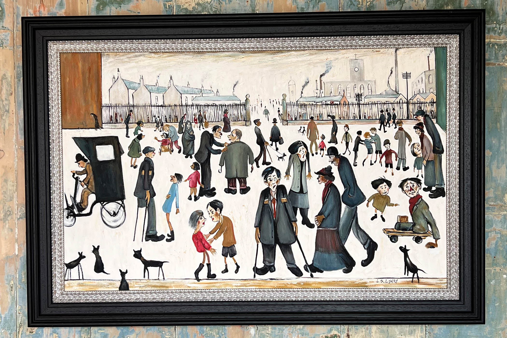 Henty’s painting The Cripples After LS Lowry apes the artist’s chronicling of industrial life.