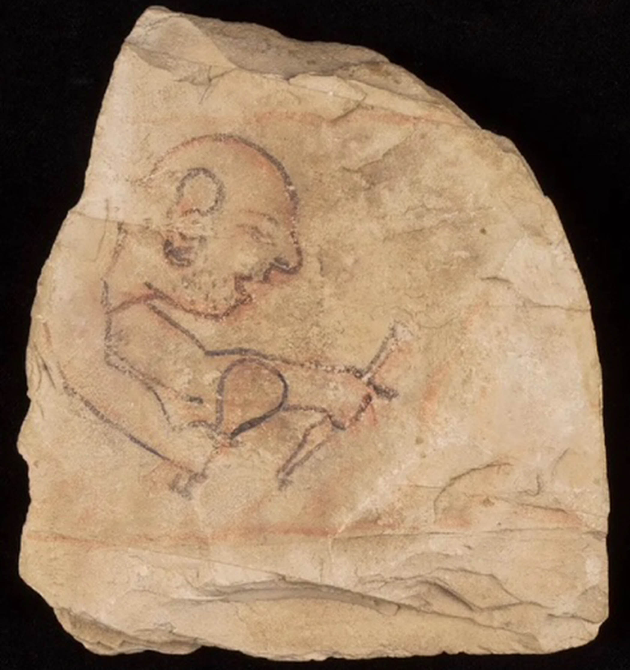 An artist’s sketch of a fellow sculptor, complete with big ears and five o’clock shadow