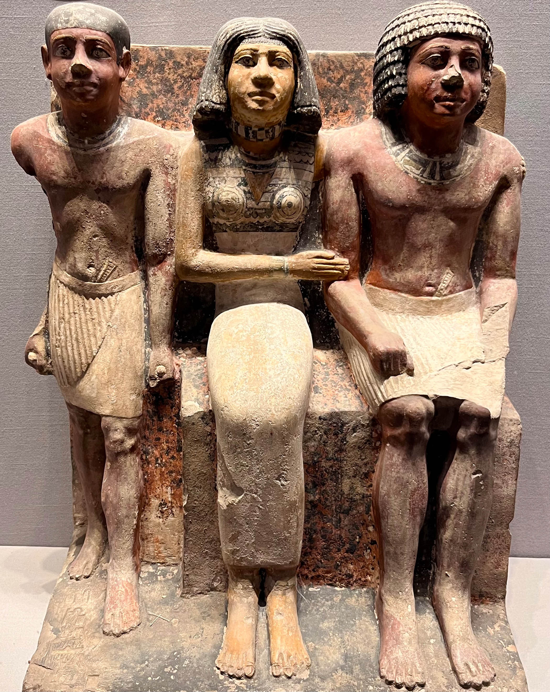 The invention of cuboid statues allowed figures to sit with knees up