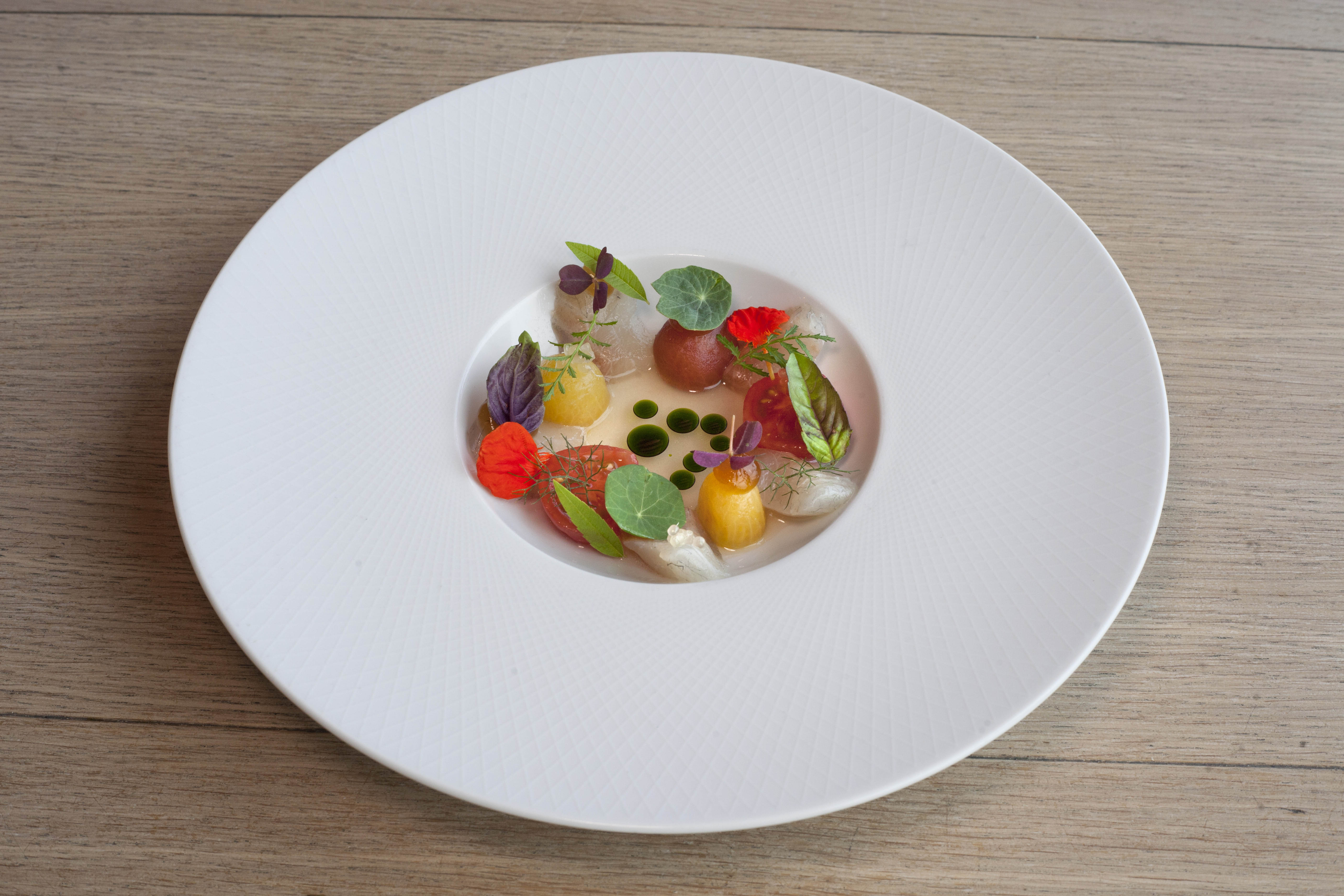 ‘A perfectly balanced plate’:  Cornish bream, Nutbourne tomatoes