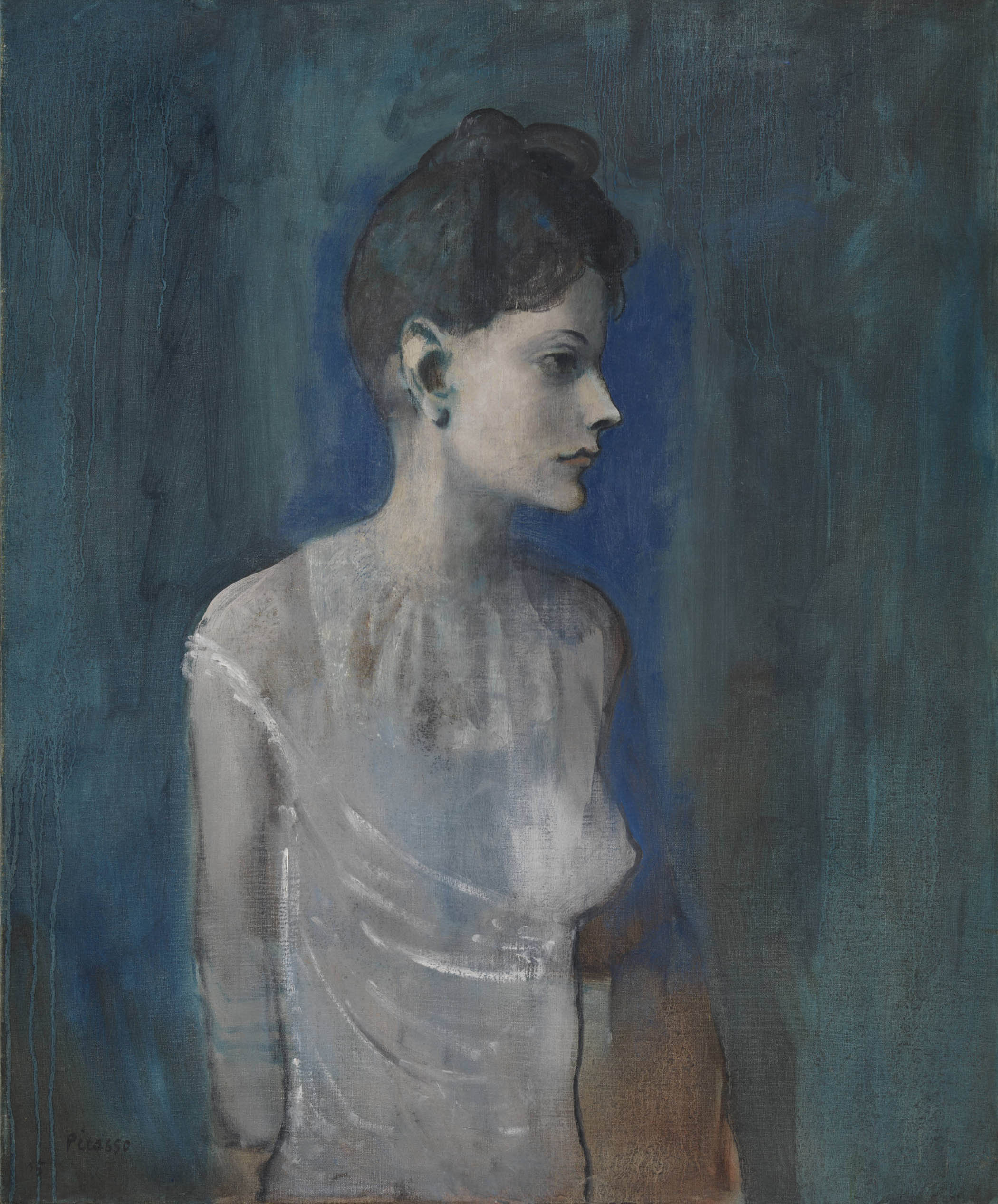 The sorrowful Girl in a Chemise, 1905, is ‘jammed down one end’ of the gallery with an accompanying QR code