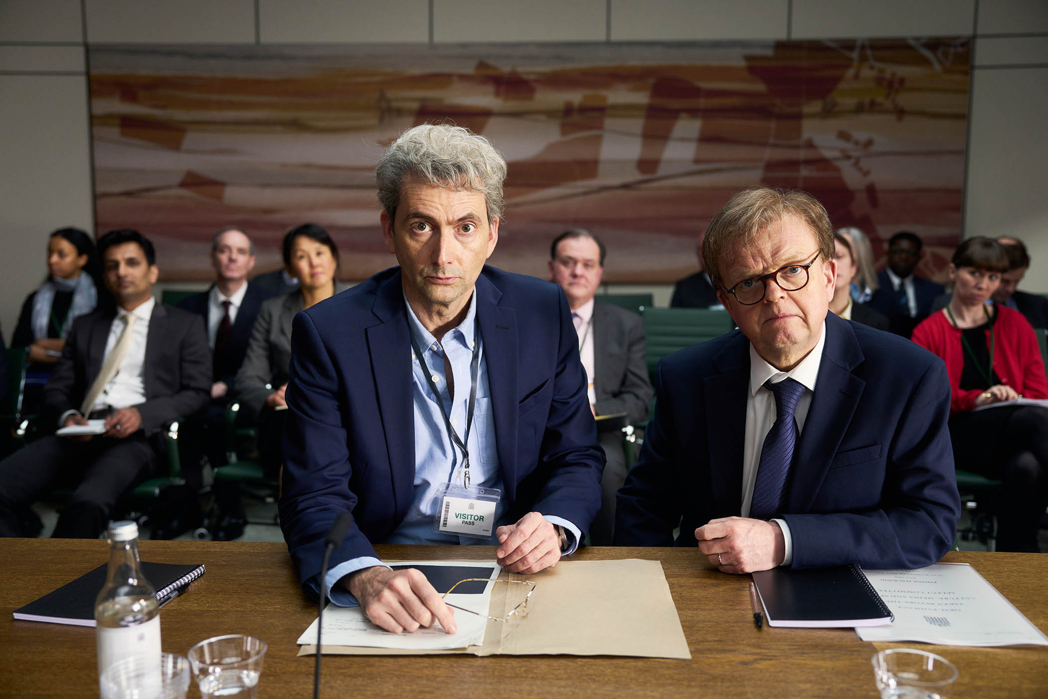 David Tennant and Toby Jones in The Hack