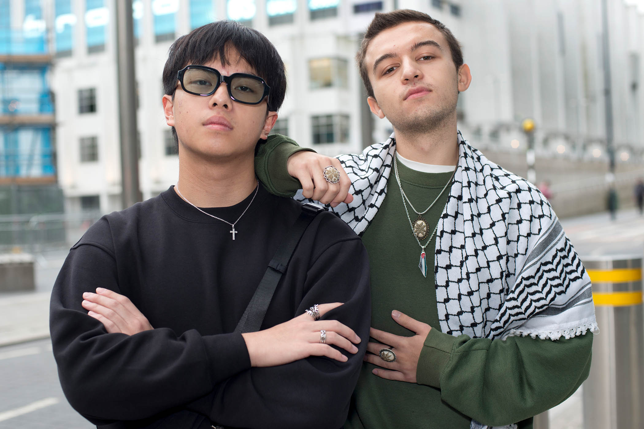 Ian and Kaan, both 19, from London. Ian: ‘Music feels like a very universal language. It bridges the world between thoughts and emotions’