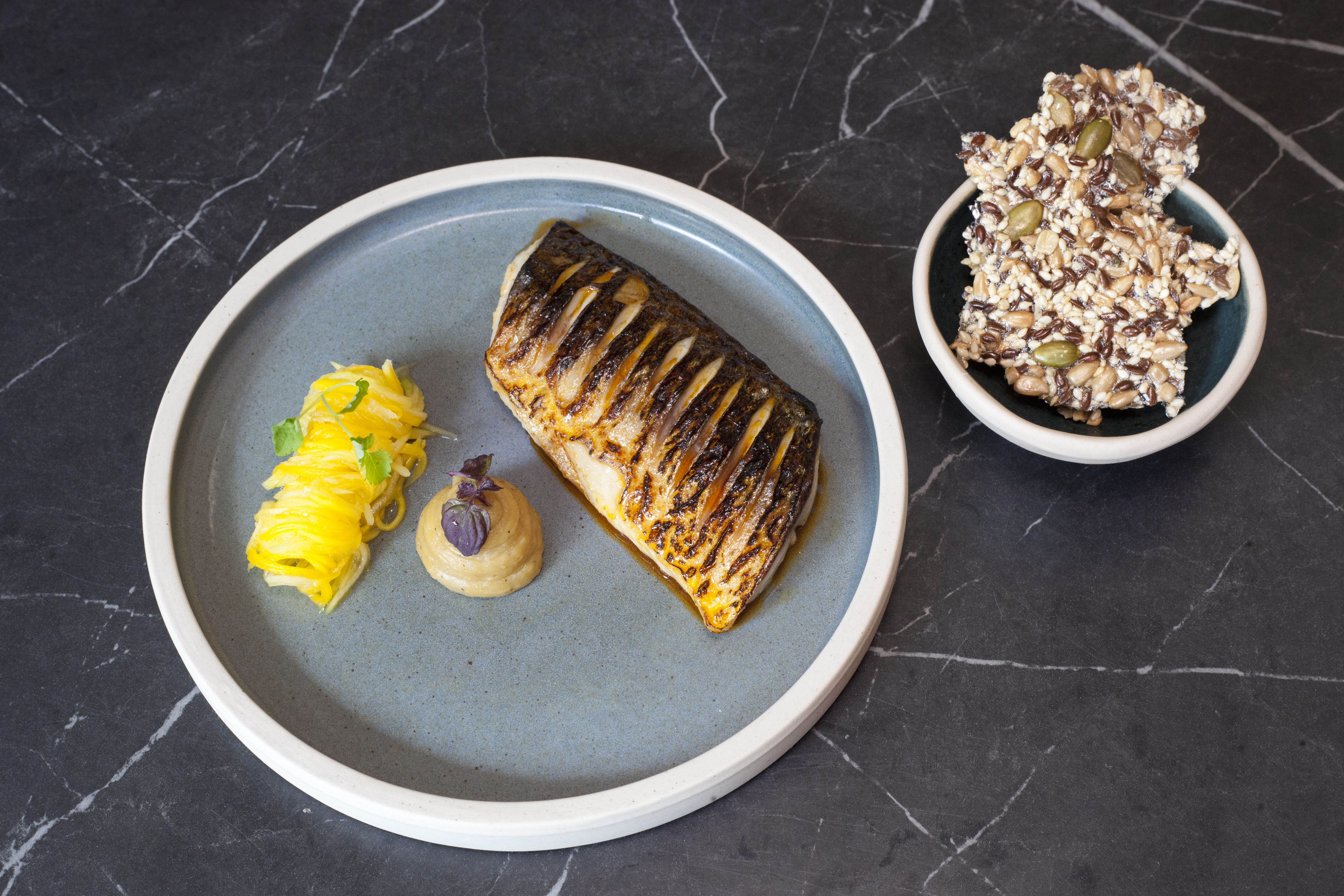 ‘A glimmering blowtorched fillet’: mackerel, plantain purée