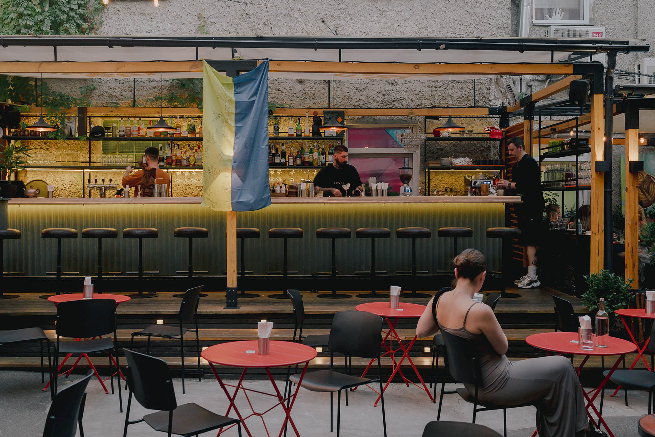 Life goes on in a Kyiv bar