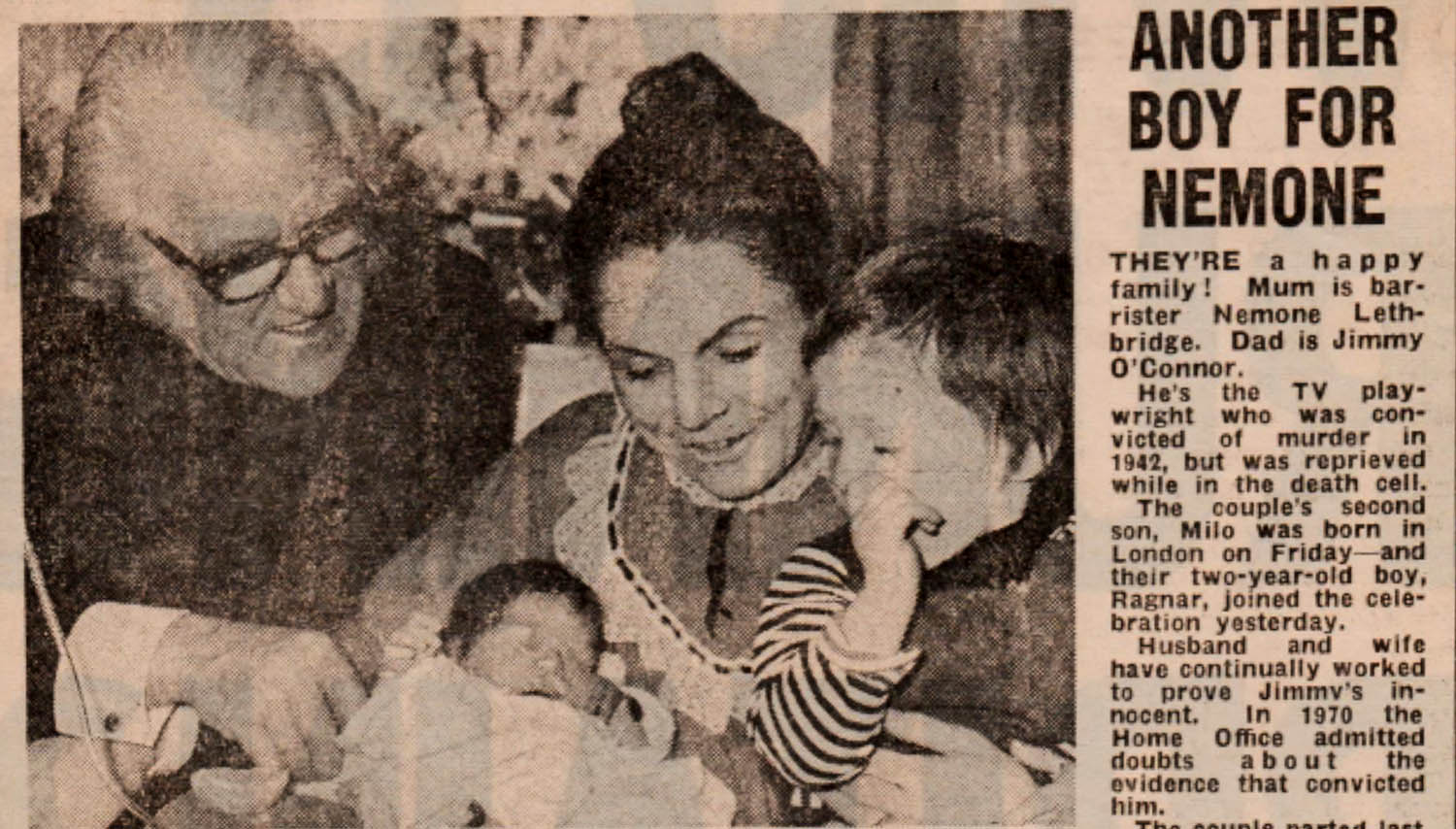 Milo’s birth makes the headlines