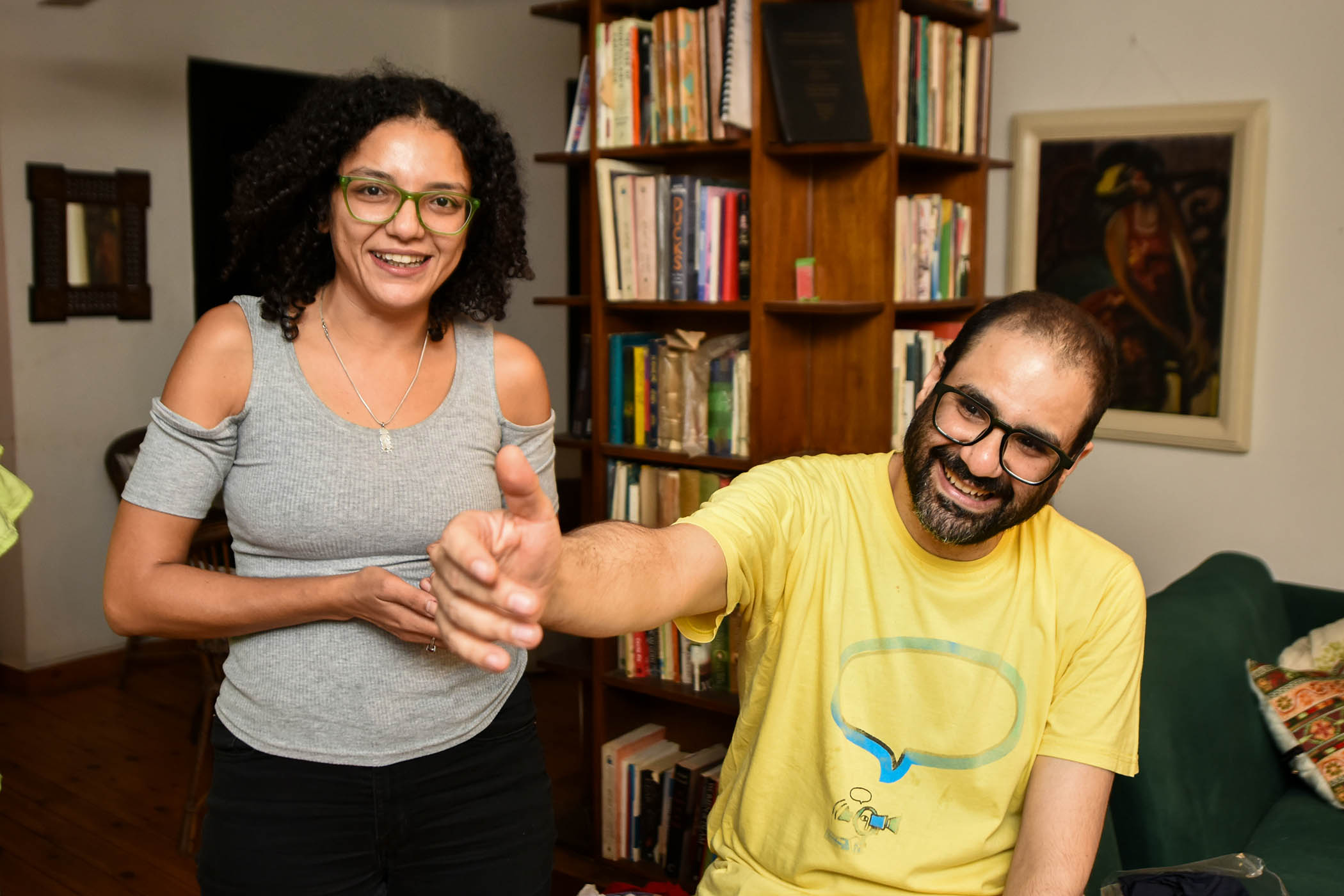 Abd El-Fattah with his sister Sanaa Seif
