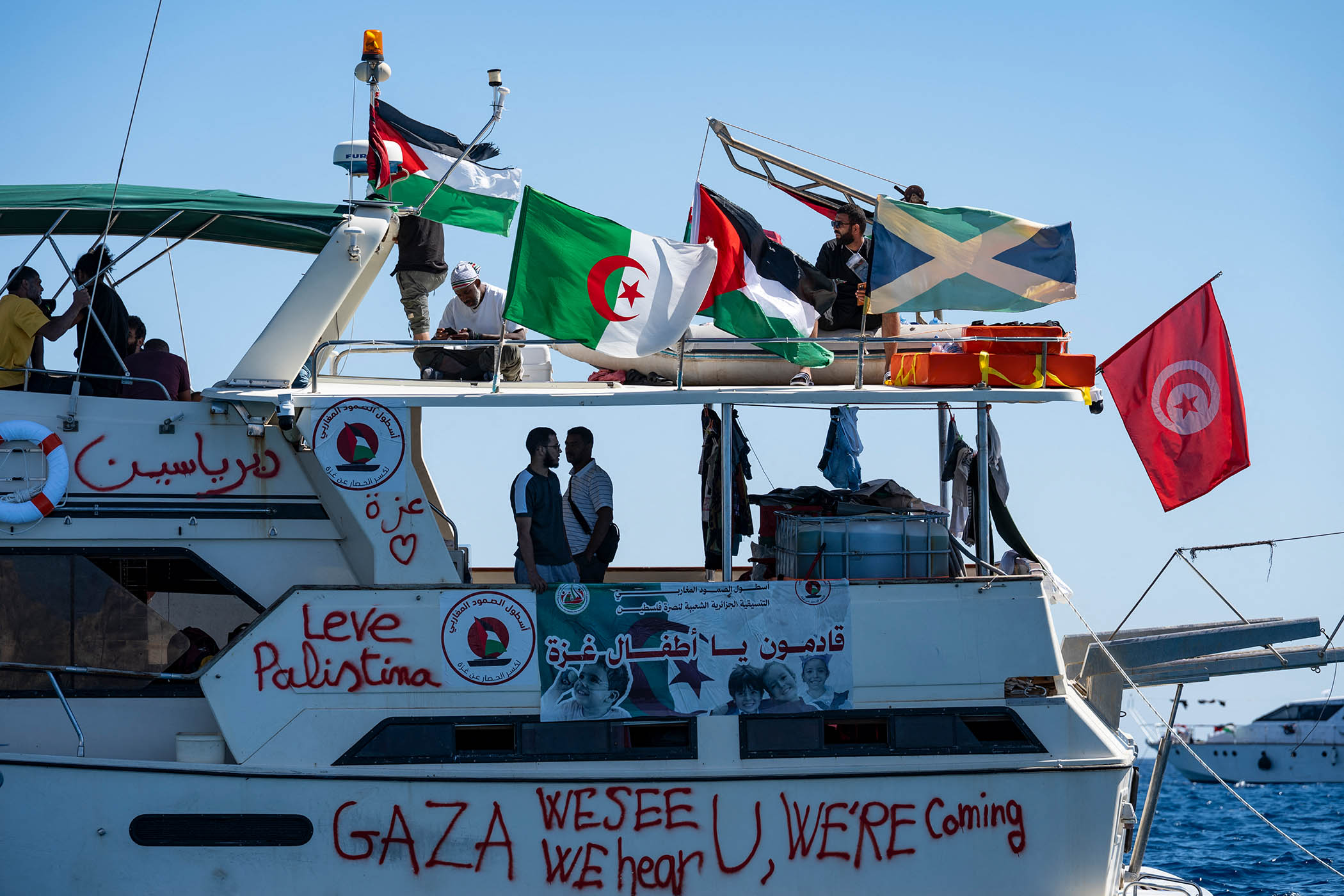 ‘The threats are really high’: Gaza flotilla enters final leg of its journey