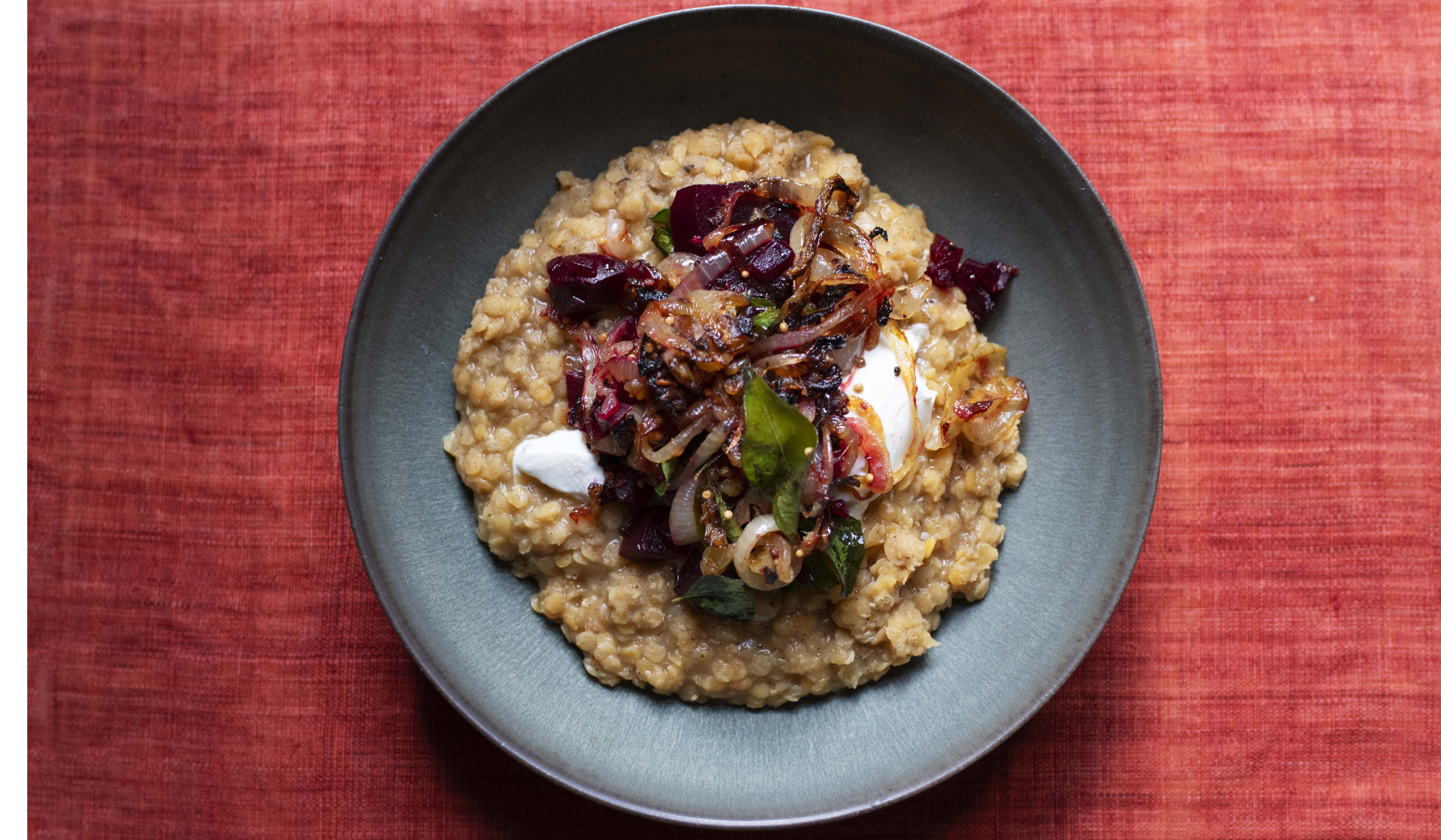 Nigel Slater’s midweek dinner: beetroot and brown lentils