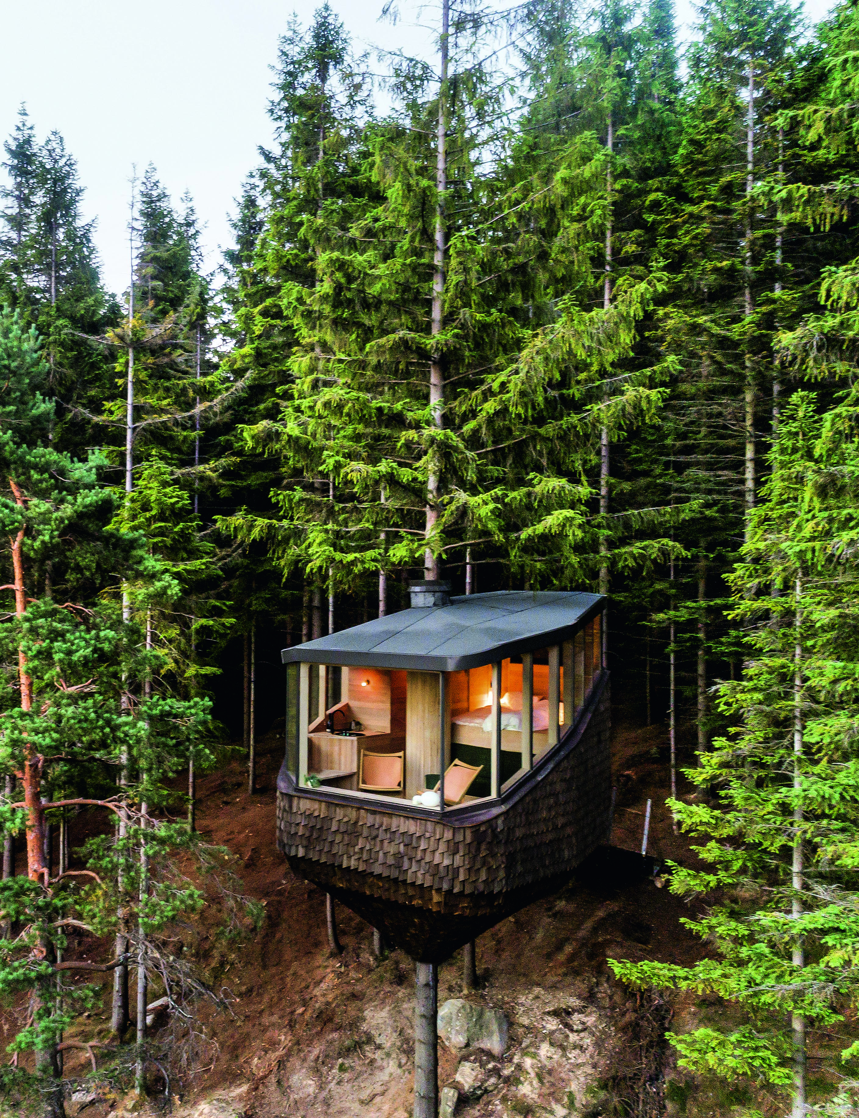 Cosy retreat: Woodnest in Norway, designed by Helen &amp; Hard, offers views over the fjord