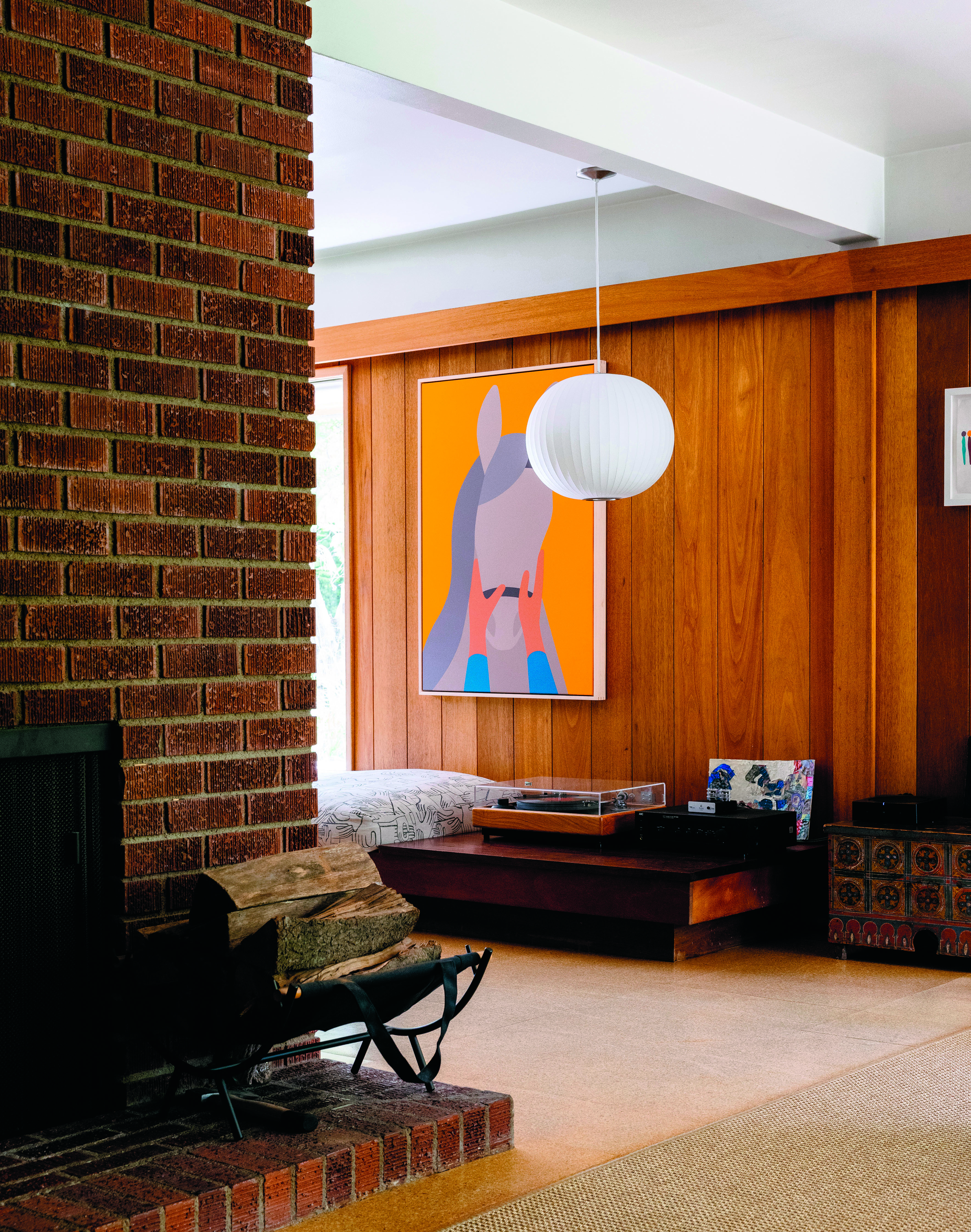 ‘I love this room,’ says McFetridge. ‘It’s very peaceful. I like lying on the sofa, listening to music or reading.’