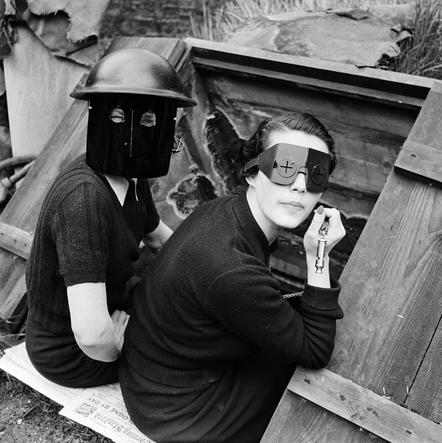 Fire masks, Downshire Hill, London 1941