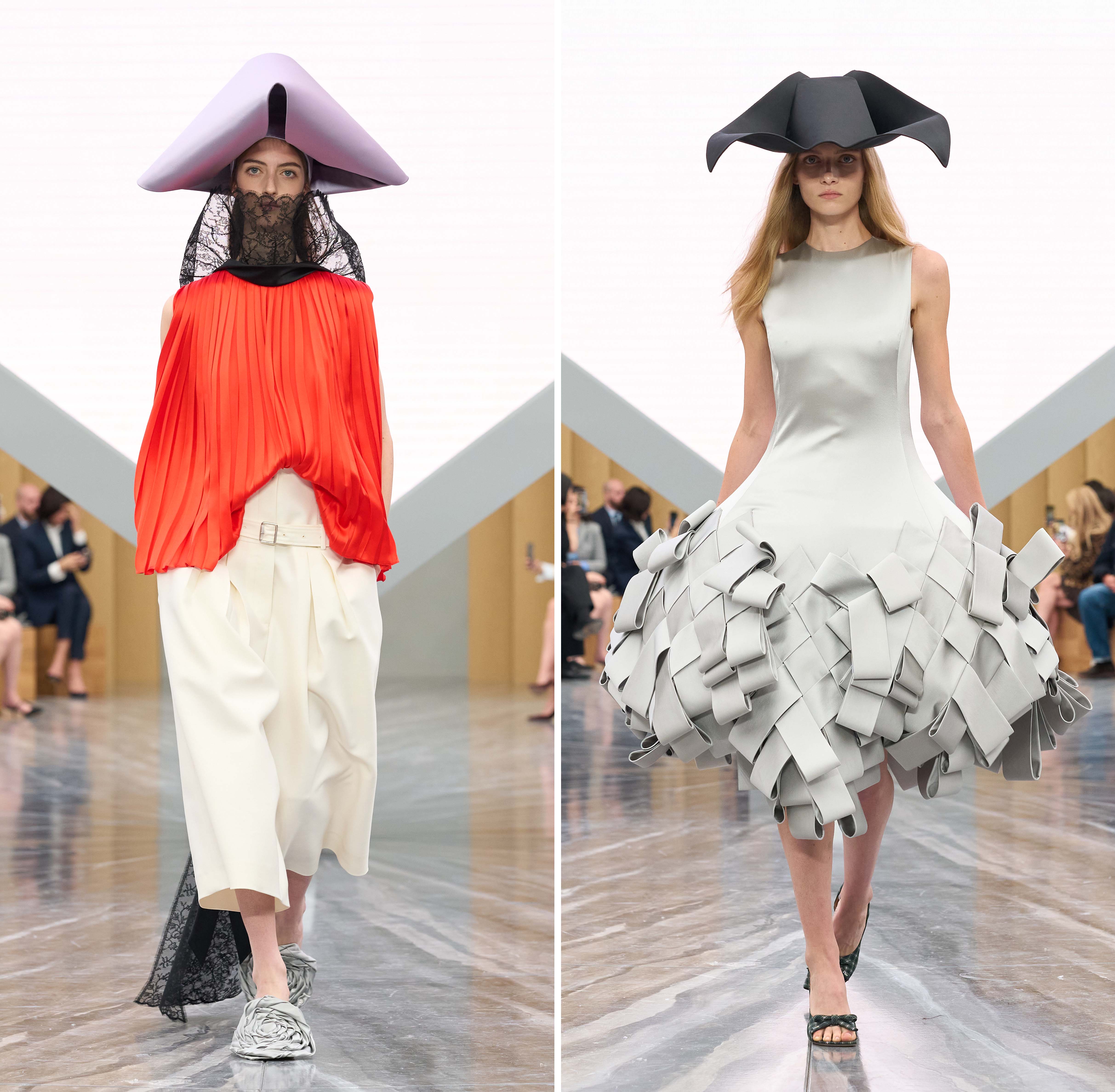 ‘High speed’ hats that resembled American aircraft were created by Dior milliner Stephen Jones