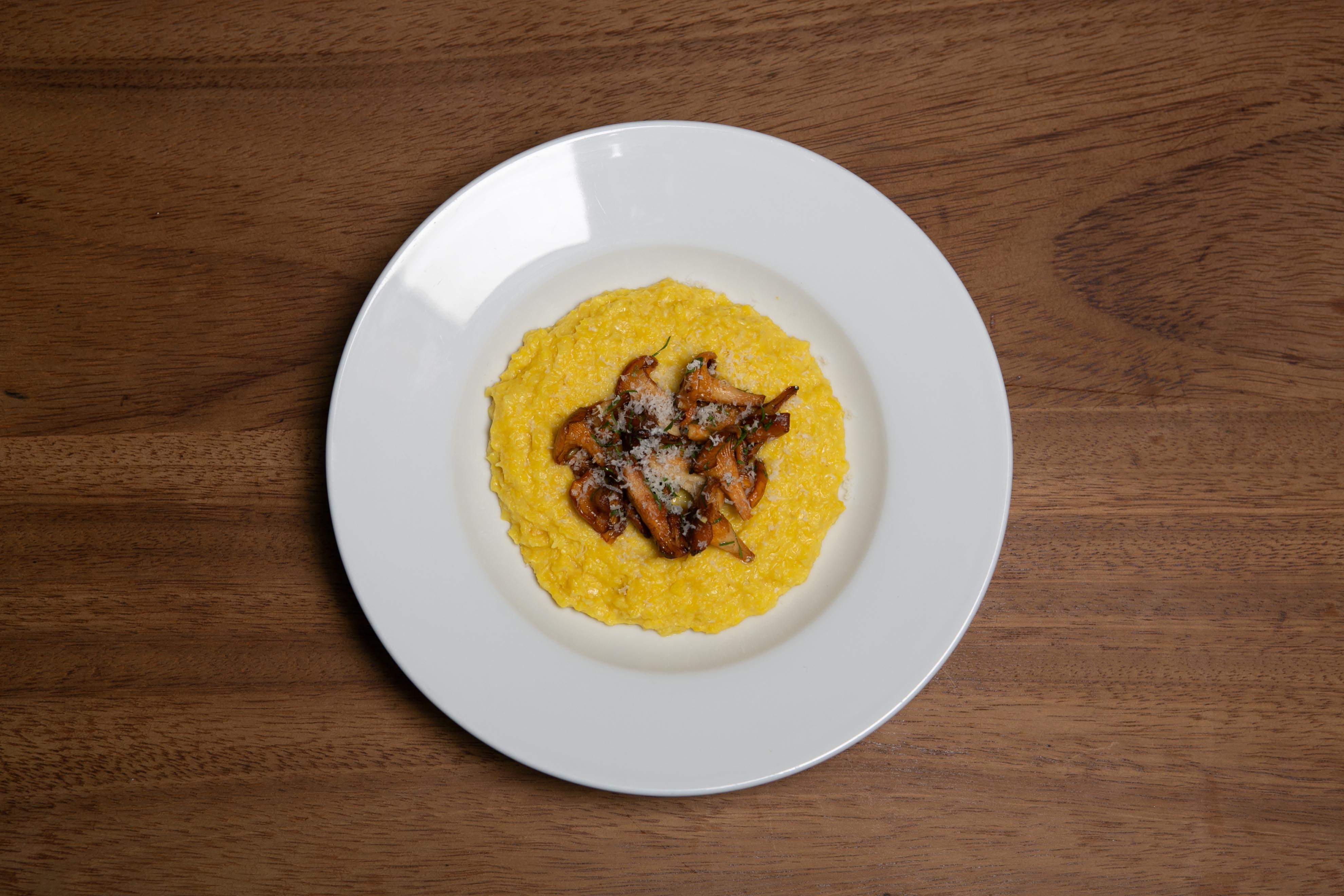 ‘Unbelievable’: girolles, provolone, sweetcorn and polenta