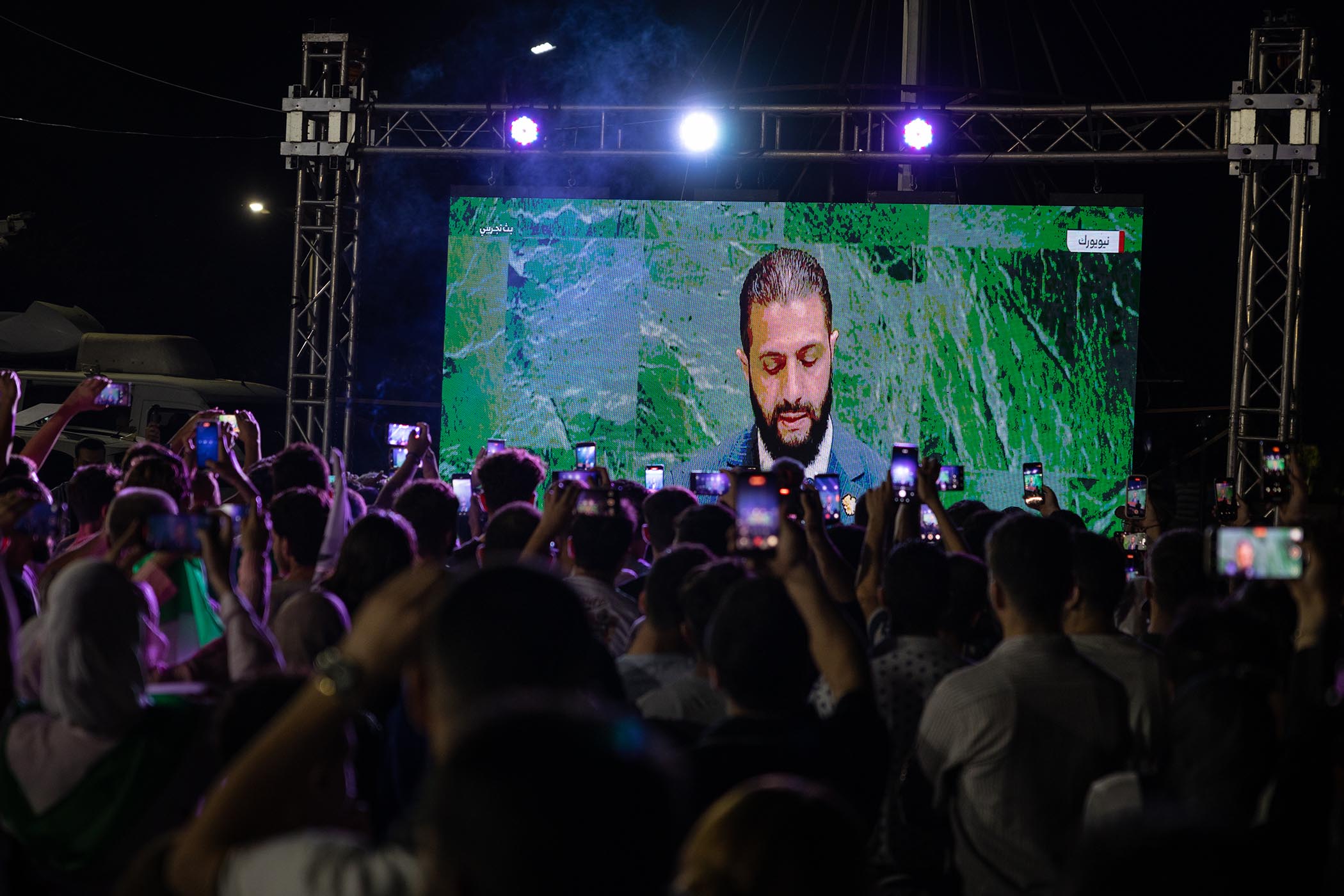 Crowds in Tartus celebrate President Ahmed al-Sharaa’s address to the UN last month