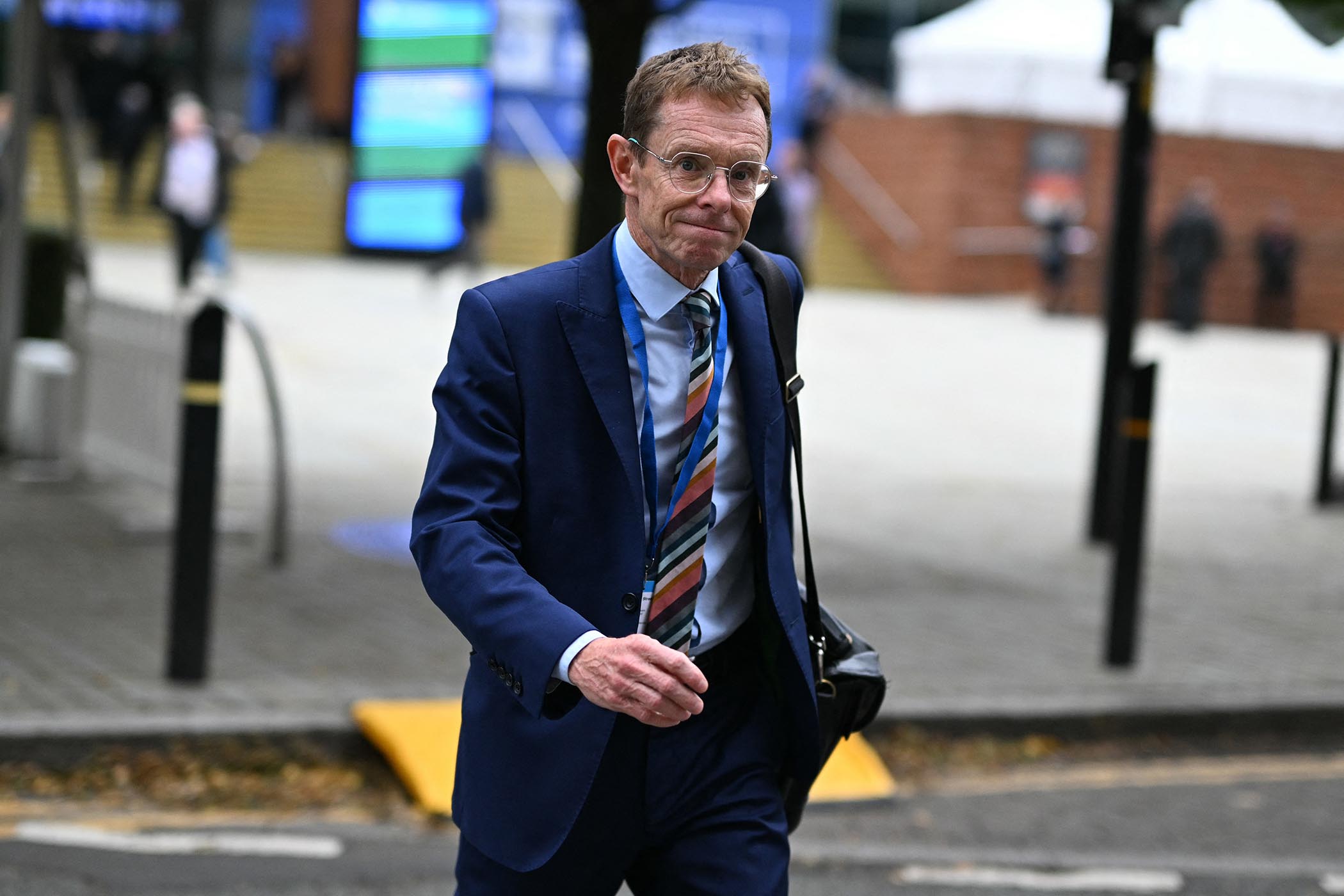 Former mayor of the West Midlands, Andy Street leaves after attending the third day of the Conservative party conference in Manchester.