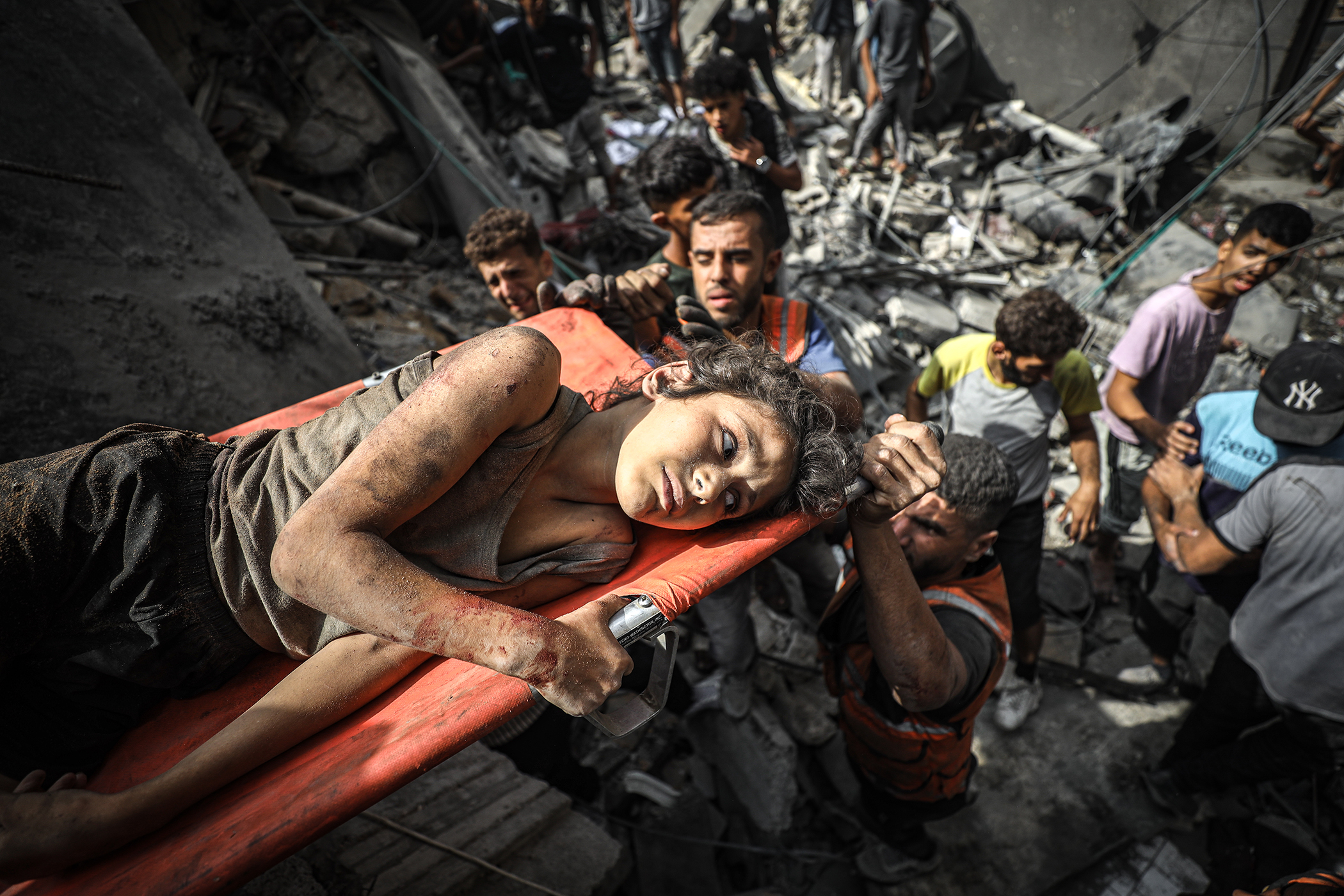 16/9/25: 11-year-old Marah Haddad is rescued by civil defense teams in Gaza City