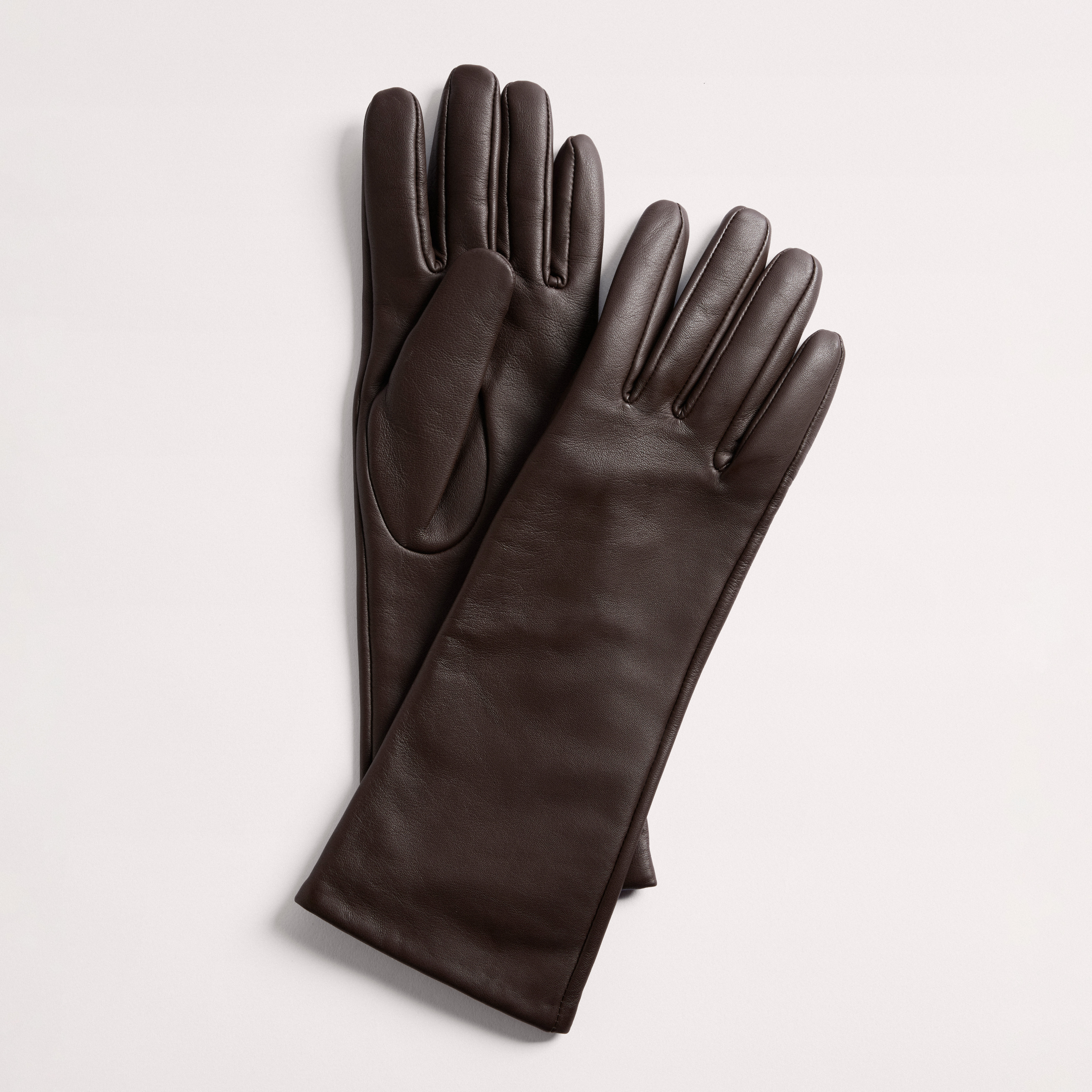 Espresso leather gloves, £95, ME+EM