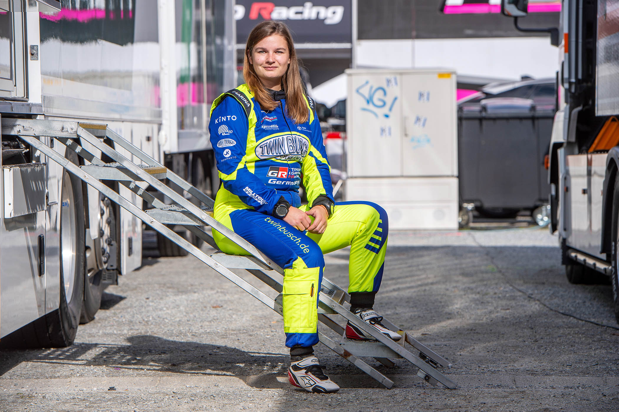 Rally car co-driver Jennifer Lerch at the FIA World Rally Championship