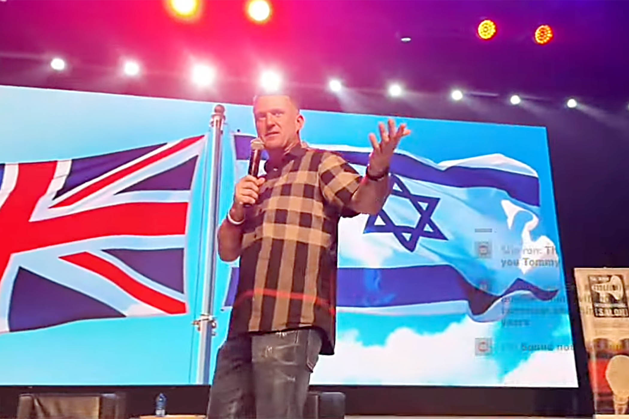 Tommy Robinson receives warm reception in Tel Aviv