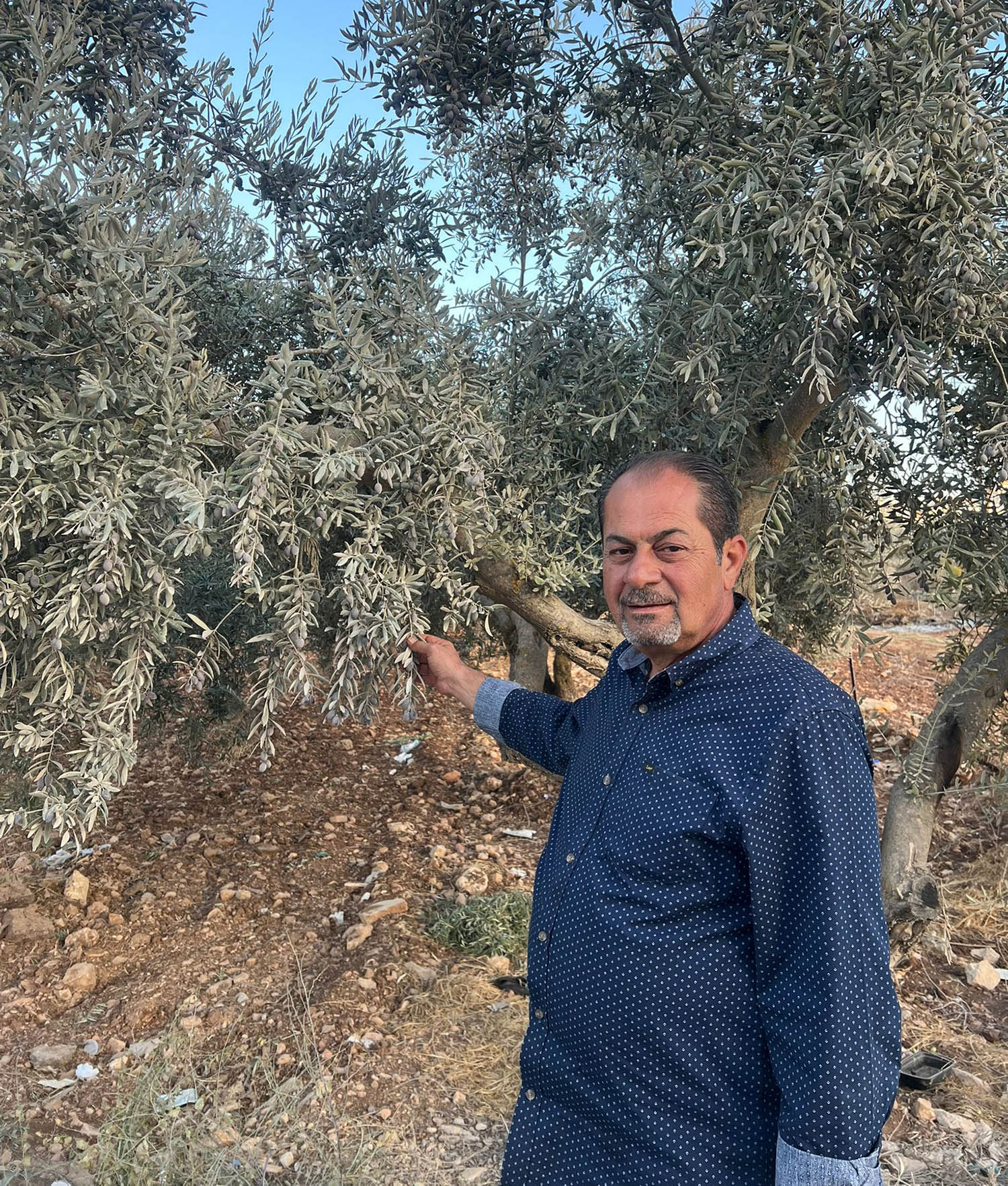 Yaser Alkam in his garden in Turmos Ayya