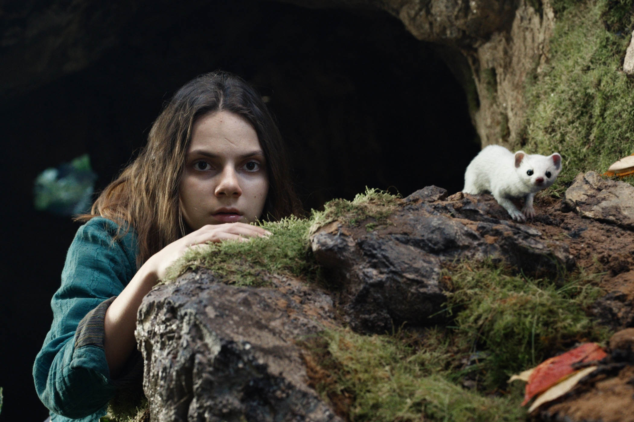 Lyra and Pan (played by Dafne Keen and voiced by Kit Connor) in the BBC/HBO adaptation of His Dark Materials.