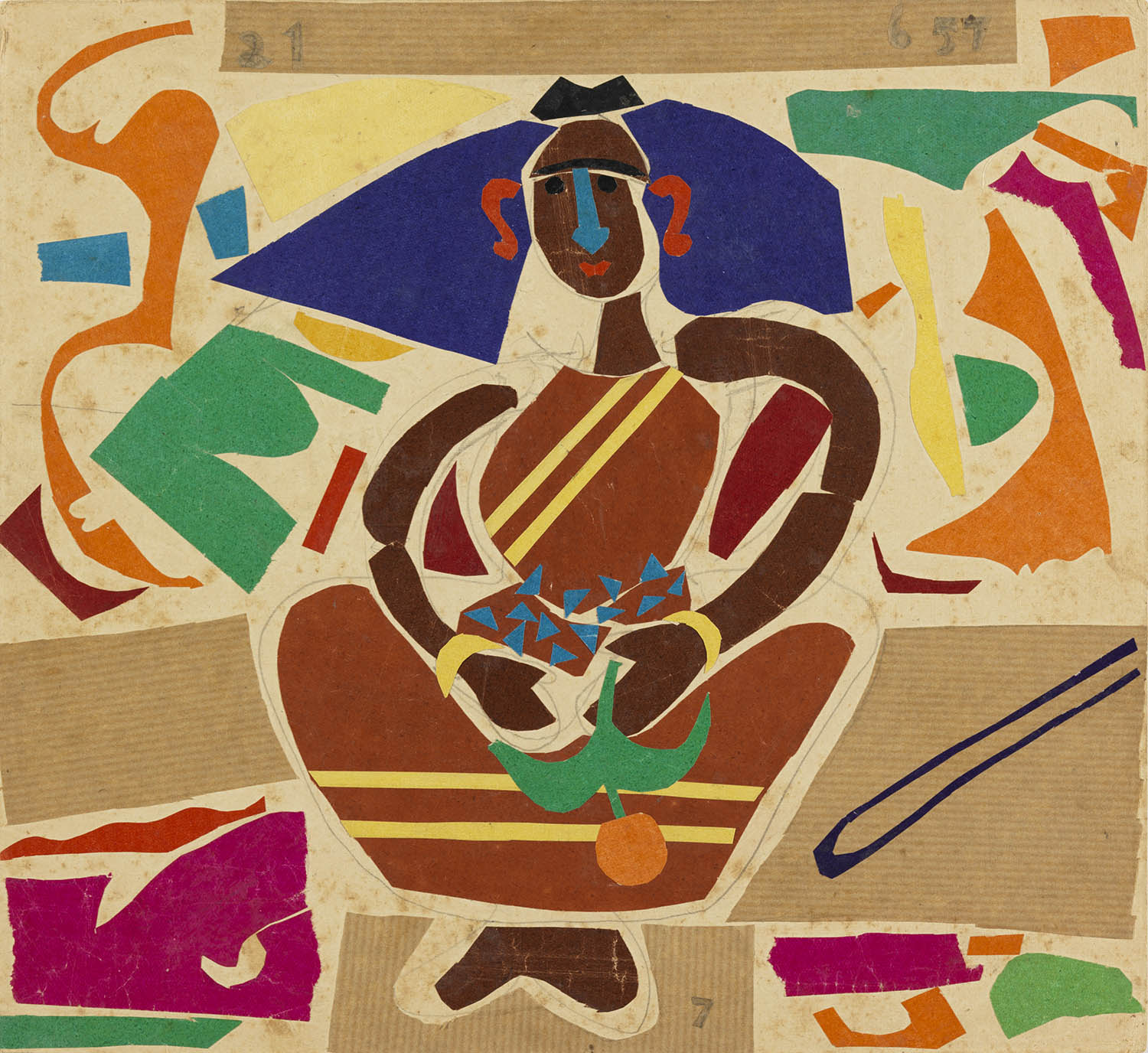 Benode Behari Mukherjee’s Lady With Fruit, 1957, is ‘jubilant as any Matisse’