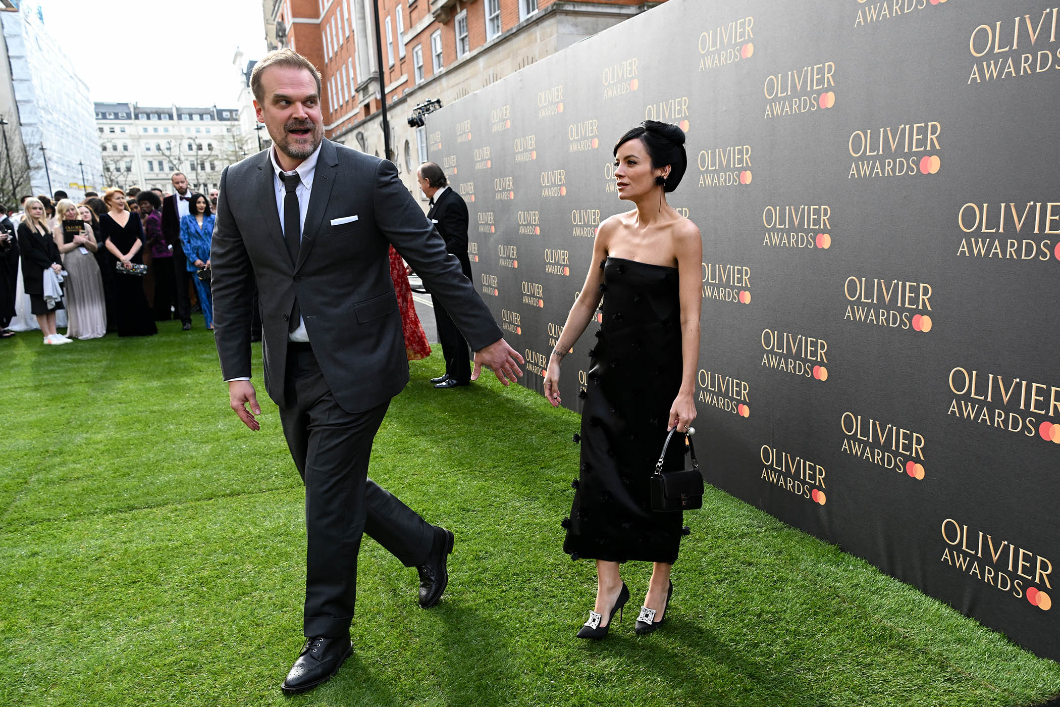 David Harbour and Lily Allen at The Olivier Awards at Royal Albert Hall, 2022